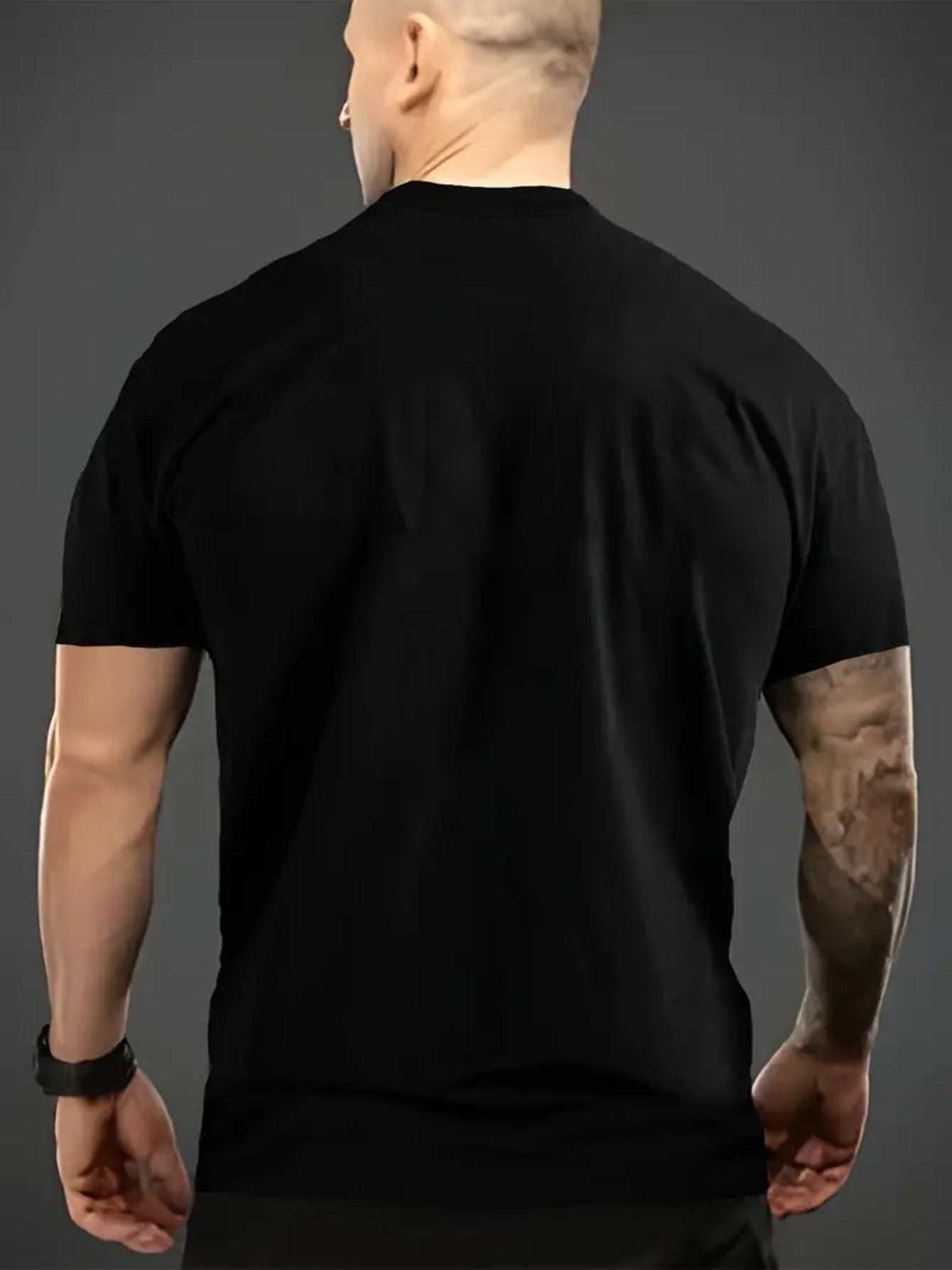 Guitar Printed Round Neck Men's T-Shirt