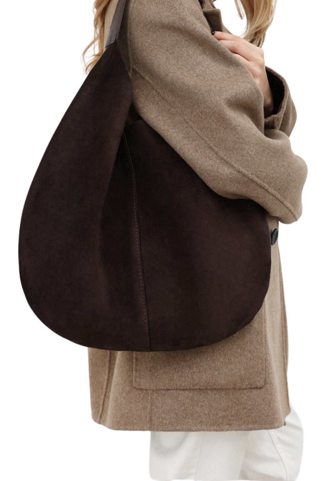 Hobo-Tasche aus echtem Wildleder für Damen
