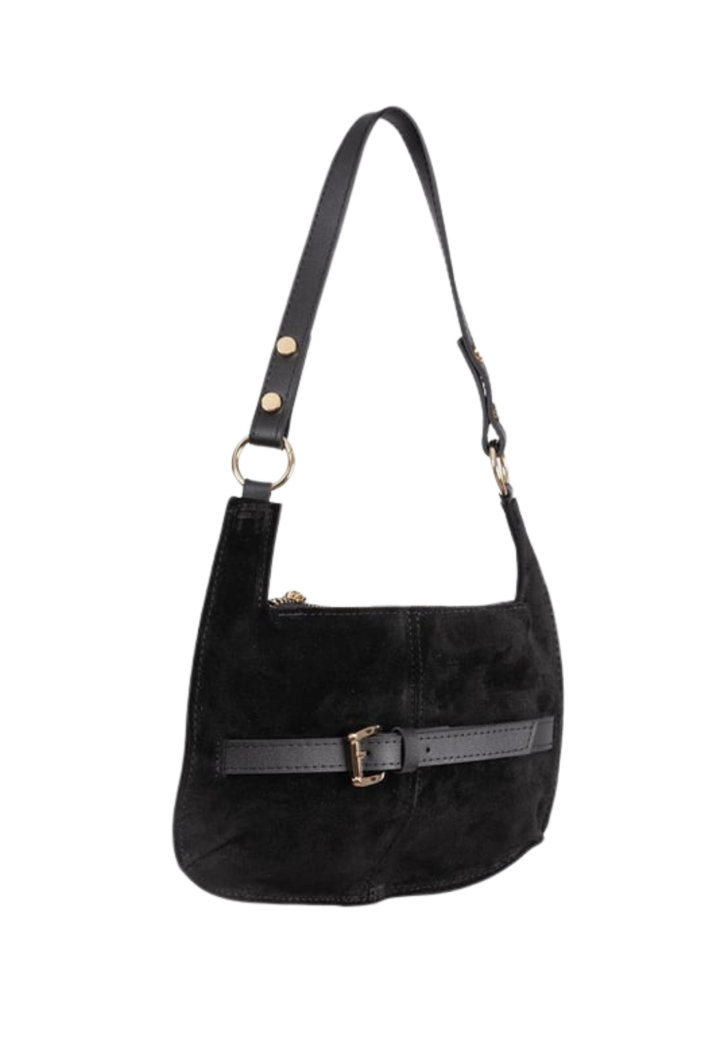 Damen-Schultertasche im Baguette-Modell aus echtem Wildleder