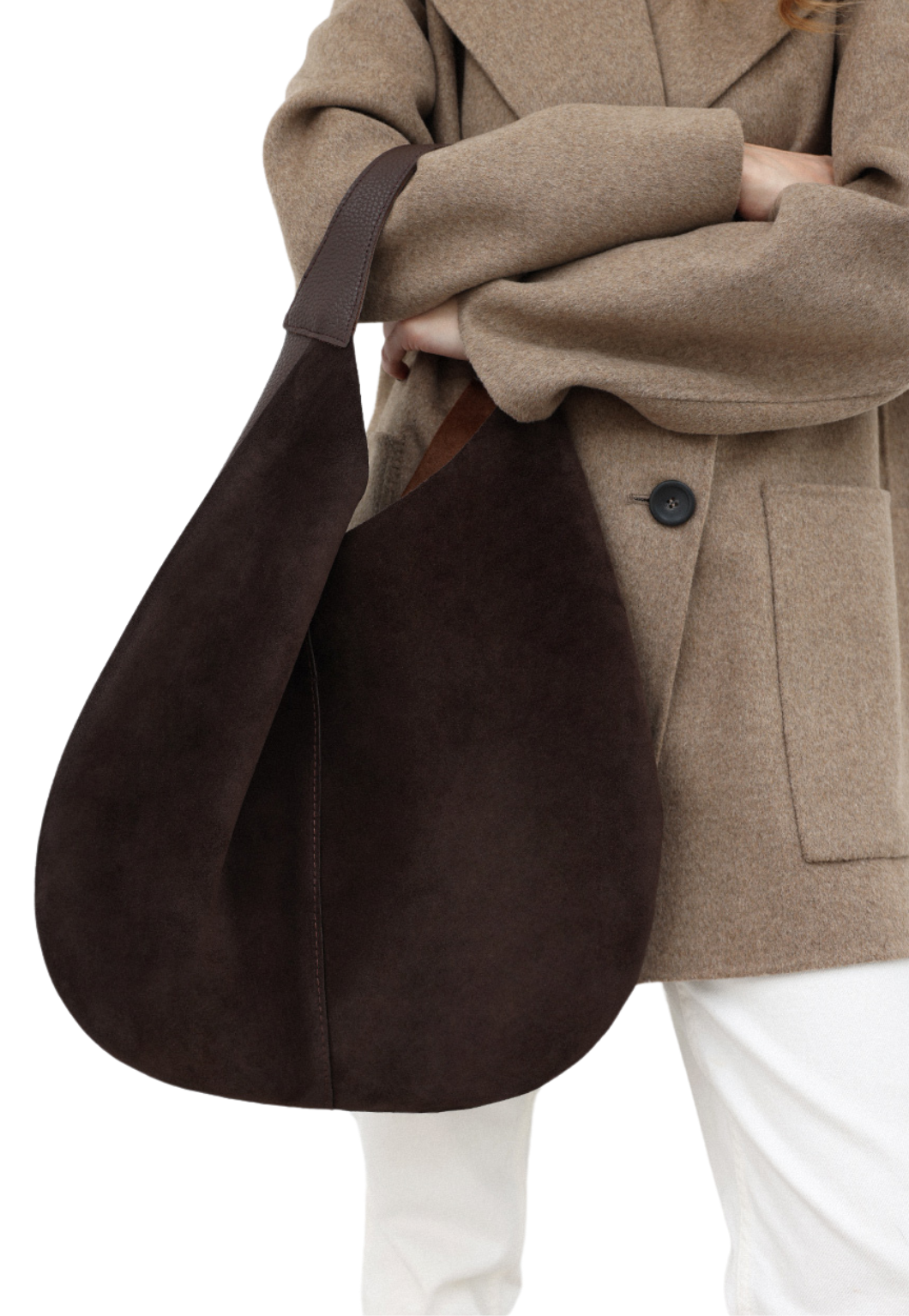 Hobo-Tasche aus echtem Wildleder für Damen