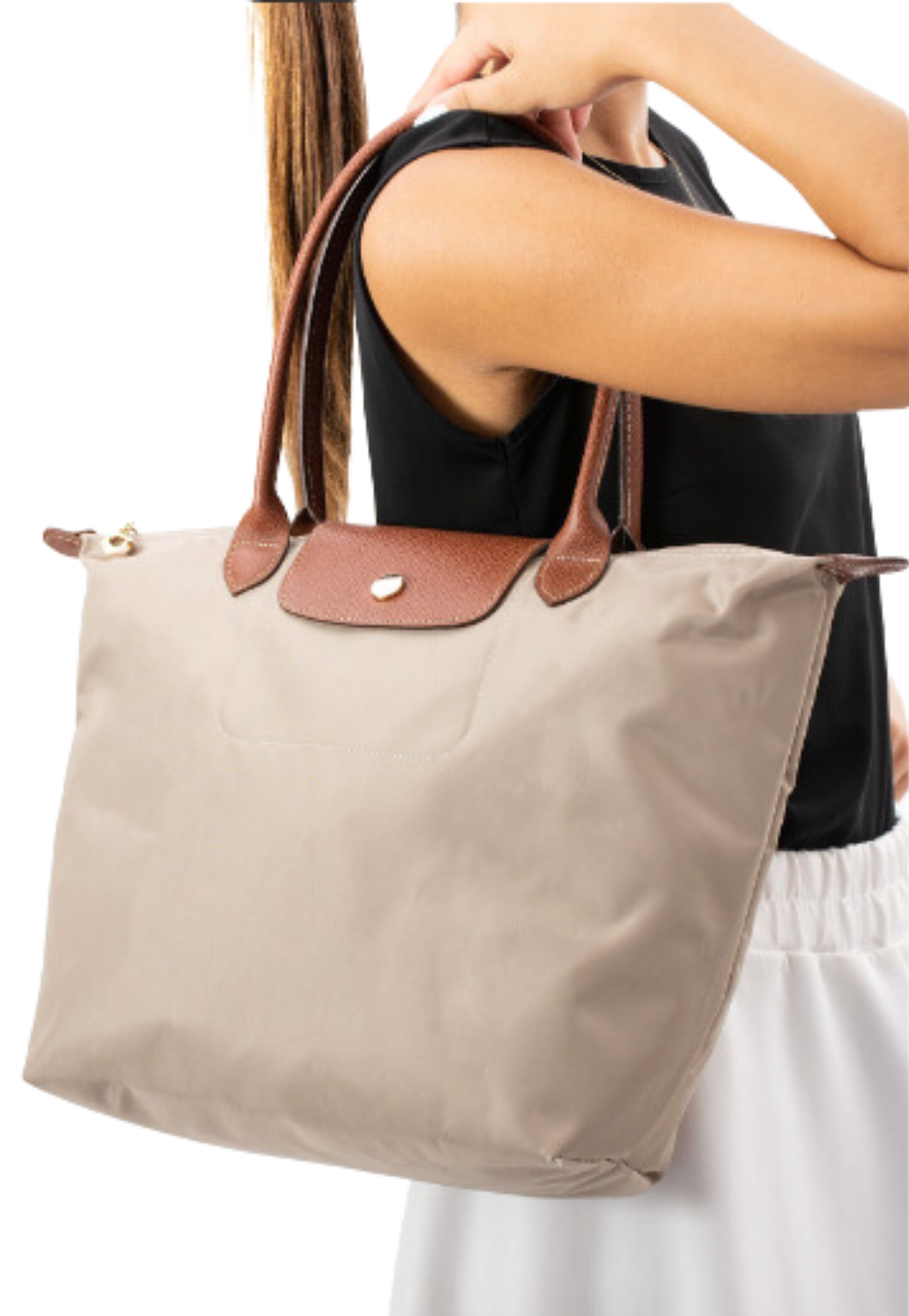 Women's Genuine Leather Detailed Foldable Shoulder Bag
