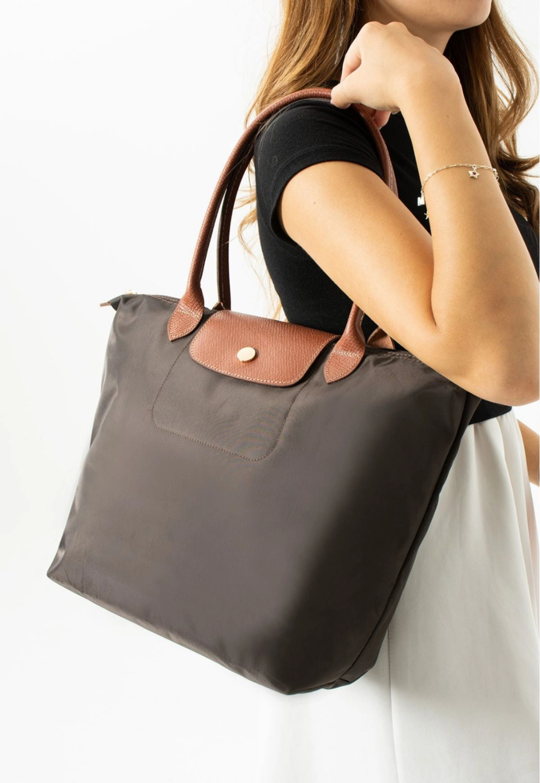Women's Genuine Leather Detailed Foldable Shoulder Bag