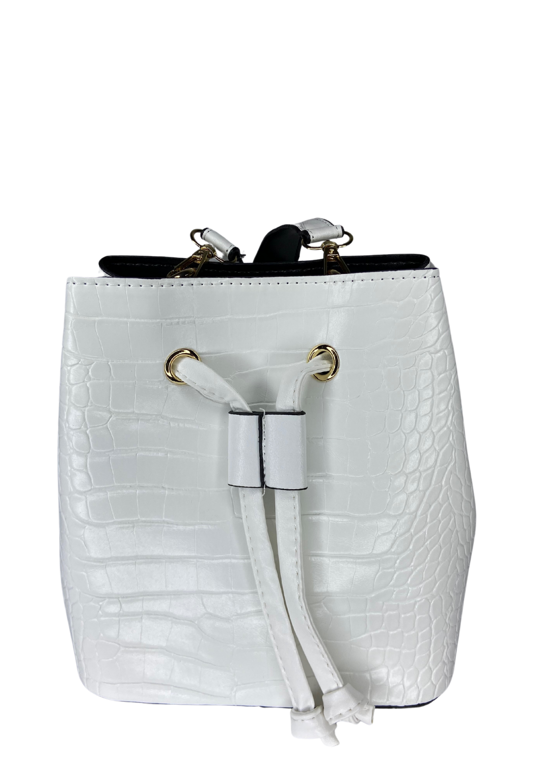 Women's White Crocodile Patterned Bag