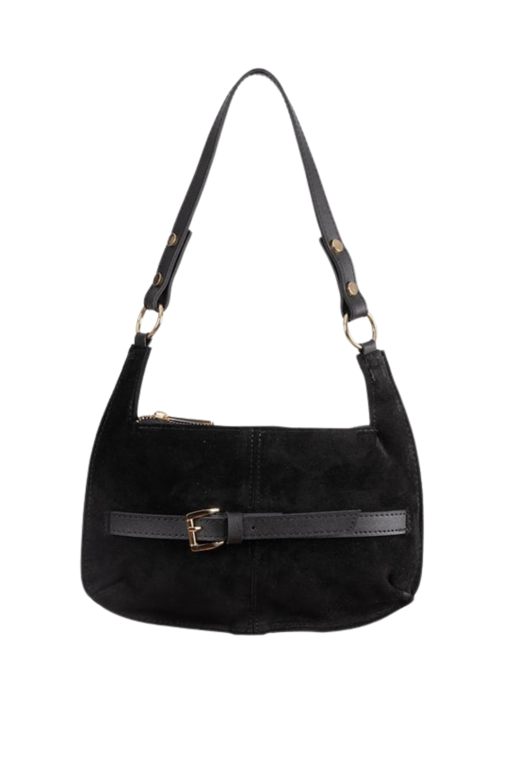 Damen-Schultertasche im Baguette-Modell aus echtem Wildleder