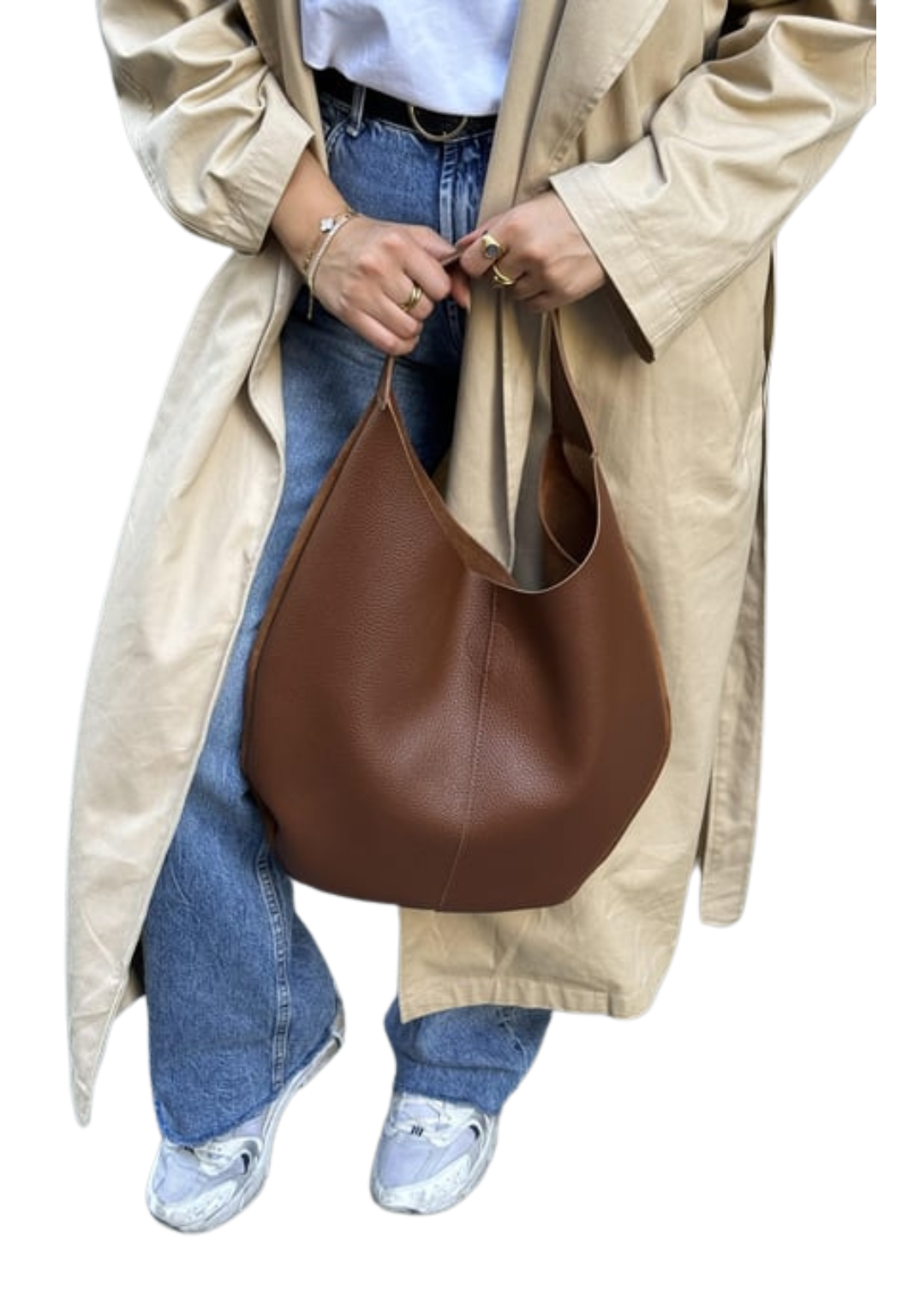 Hobo-Tasche aus echtem Wildleder für Damen