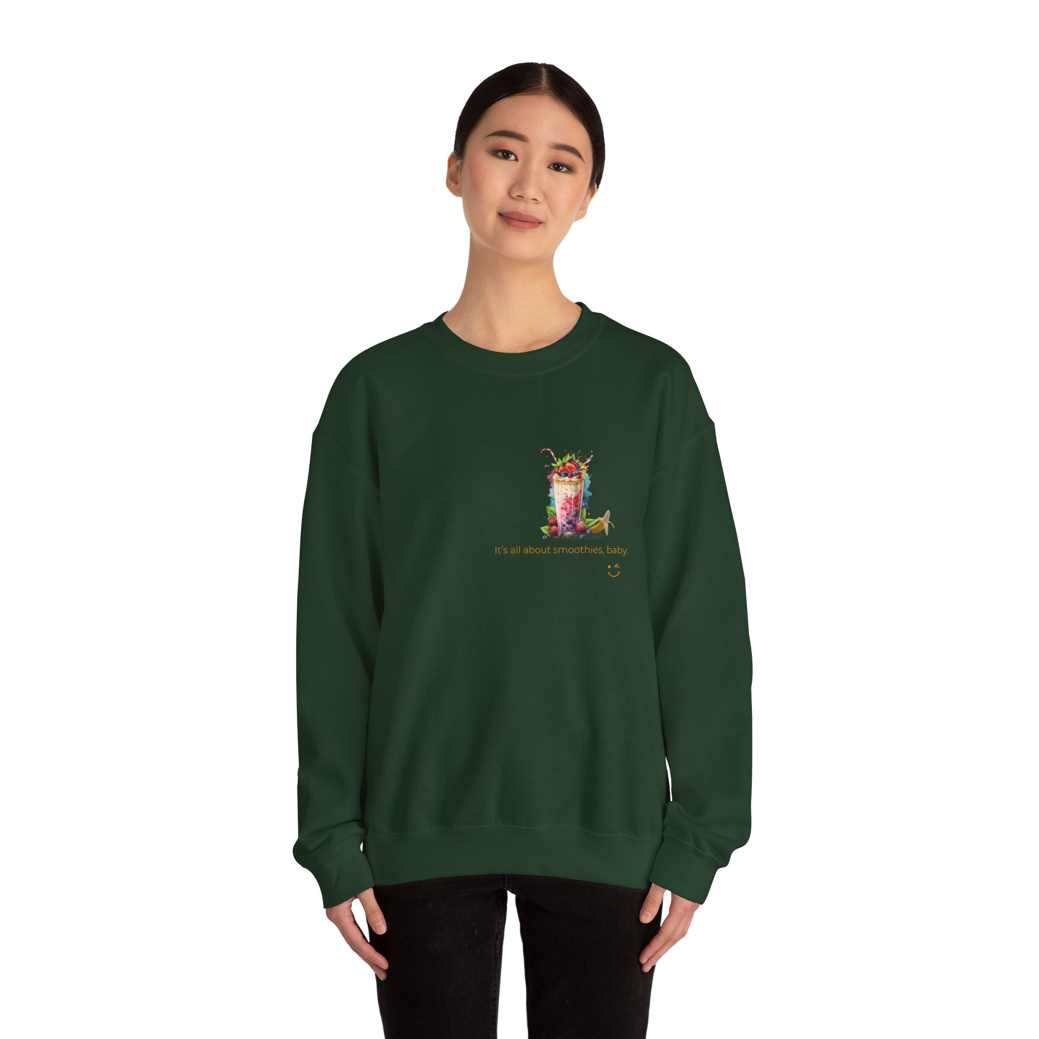 Banana Smoothie Graphic Sweatshirt with DTG Print Soft Cotton Crewneck