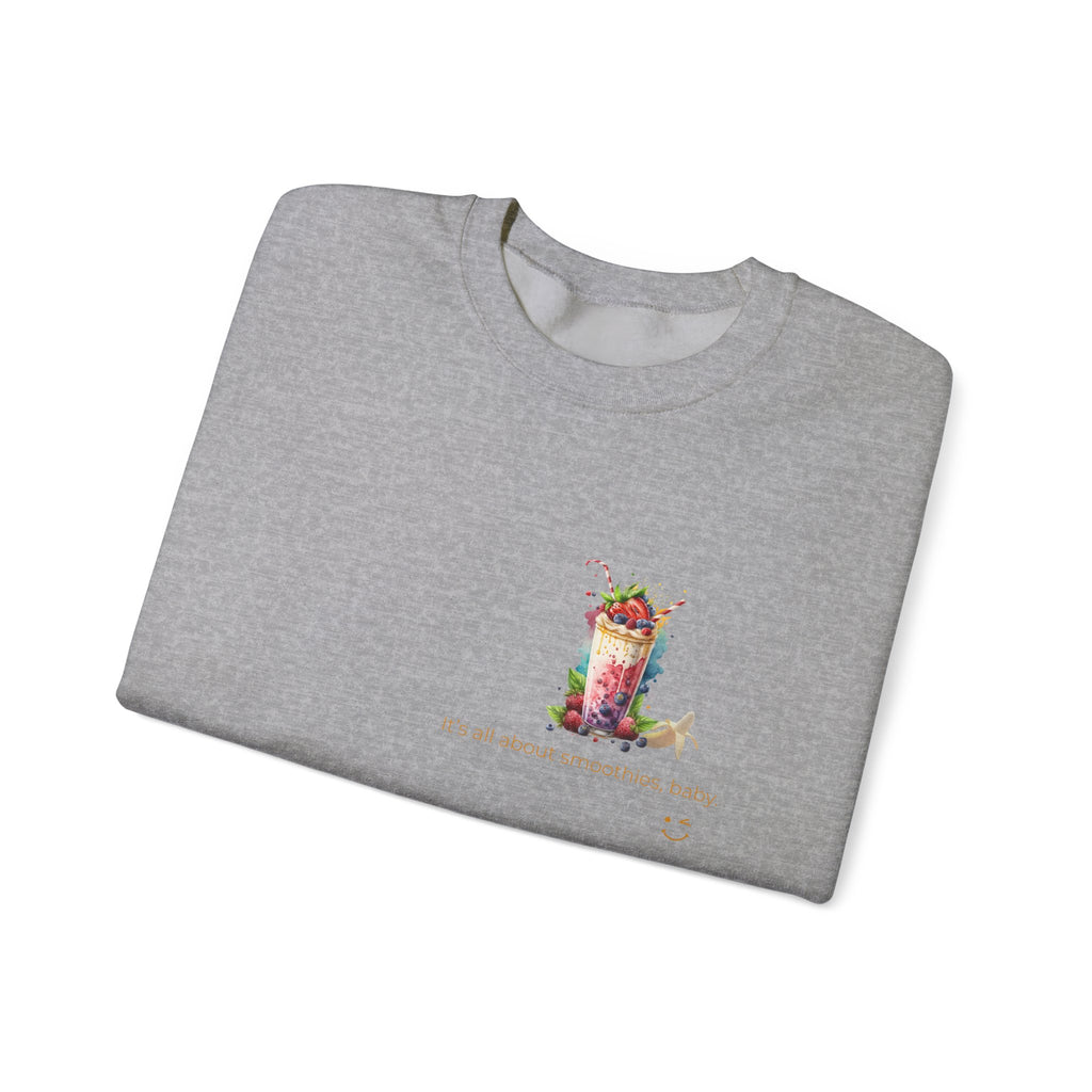 Banana Smoothie Graphic Sweatshirt with DTG Print Soft Cotton Crewneck