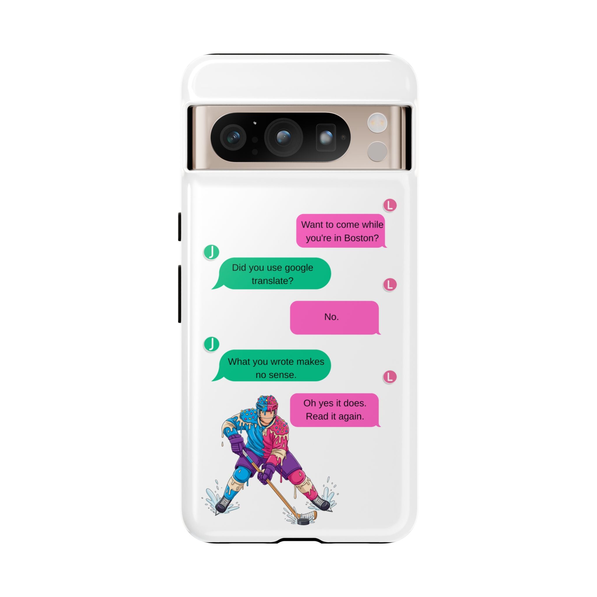 Heated Rivalry Inspired Hockey Text Message iPhone Case Tough Protective Romance Design