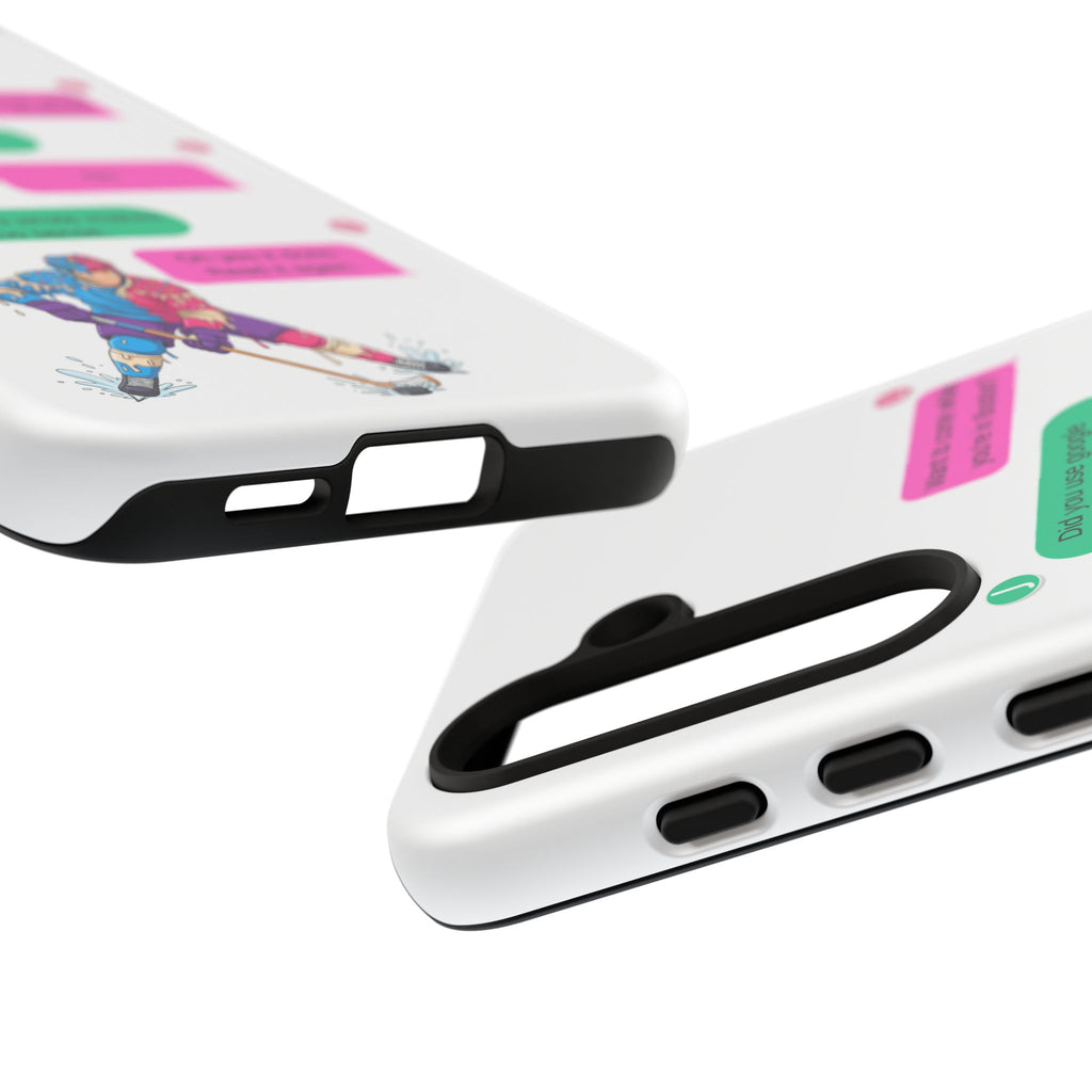 Heated Rivalry Inspired Hockey Text Message iPhone Case Tough Protective Romance Design