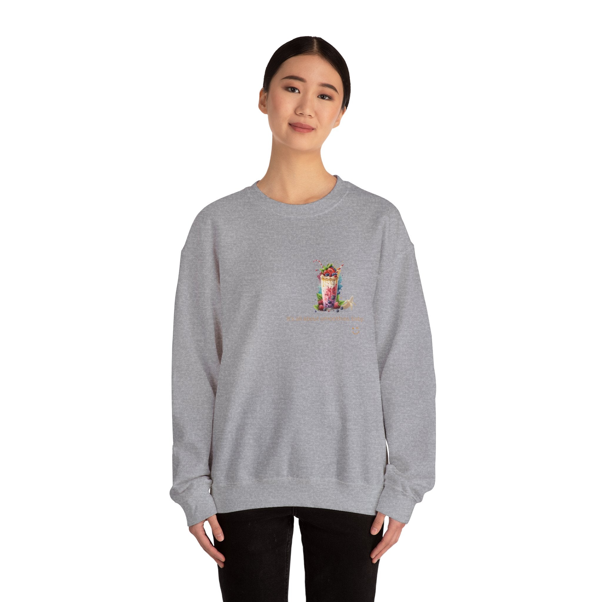 Banana Smoothie Graphic Sweatshirt with DTG Print Soft Cotton Crewneck