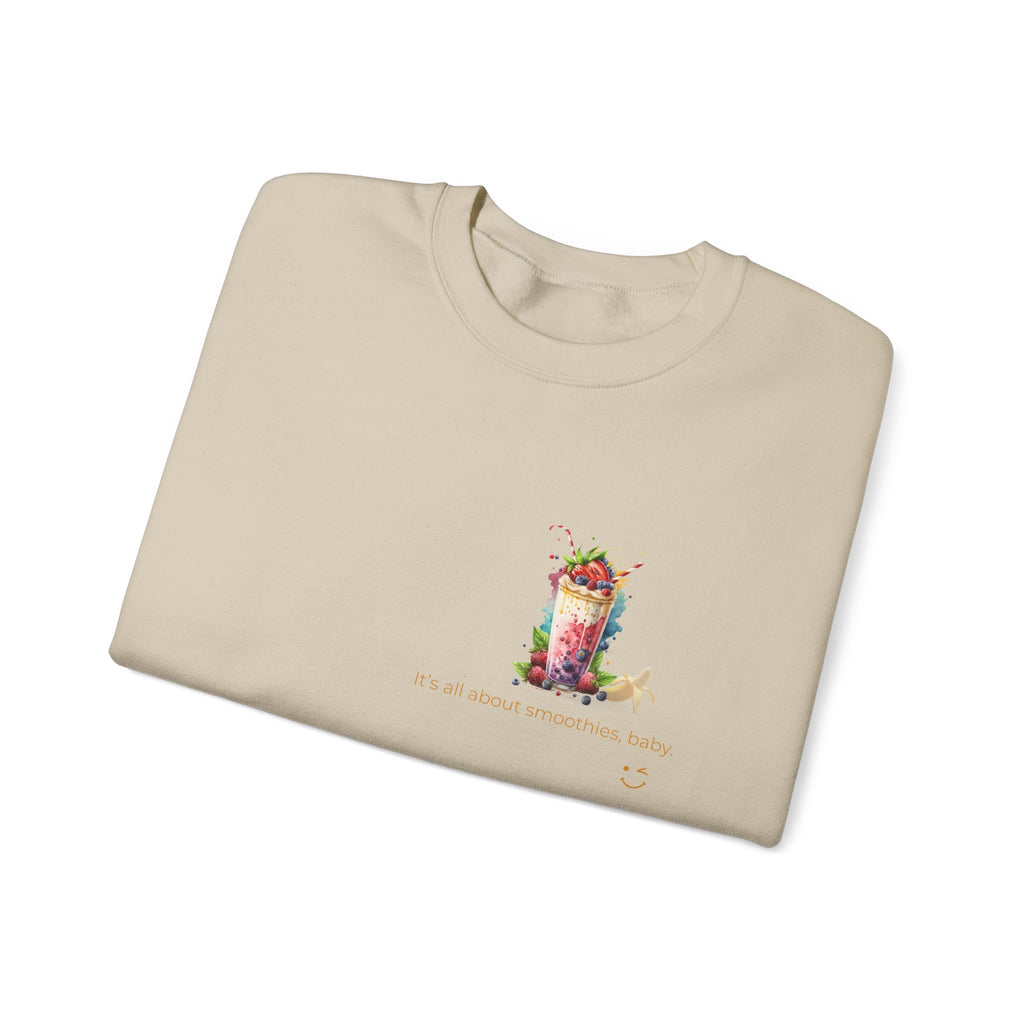 Banana Smoothie Graphic Sweatshirt with DTG Print Soft Cotton Crewneck