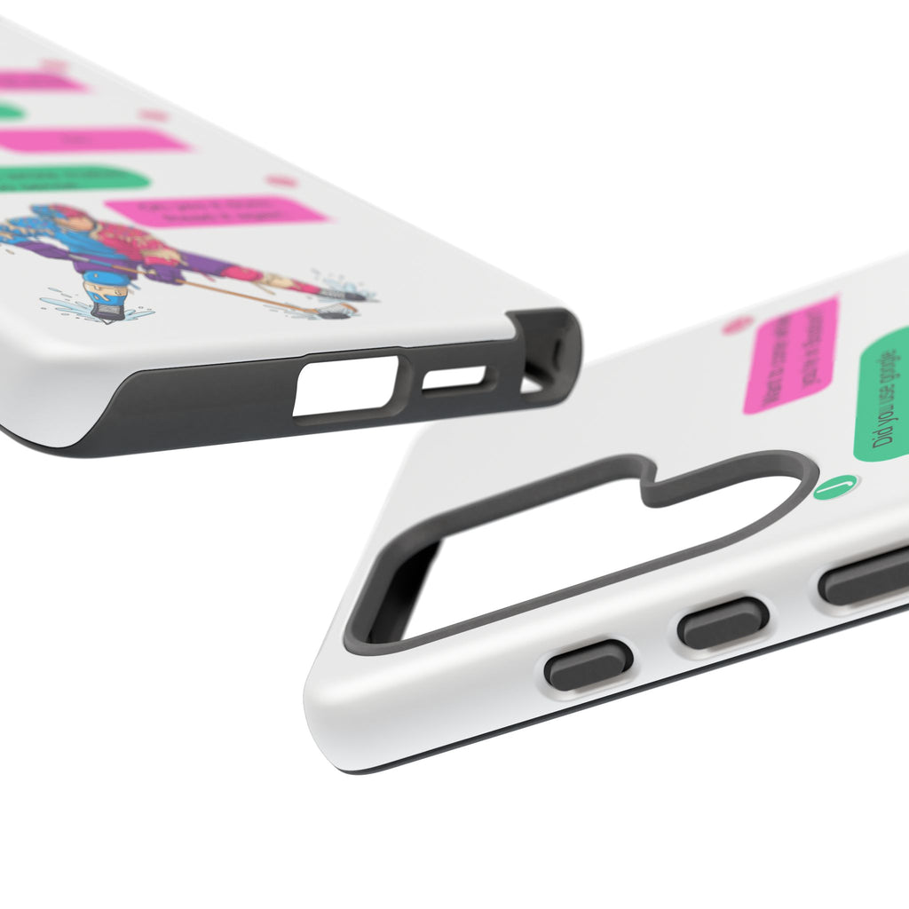 Heated Rivalry Inspired Hockey Text Message iPhone Case Tough Protective Romance Design