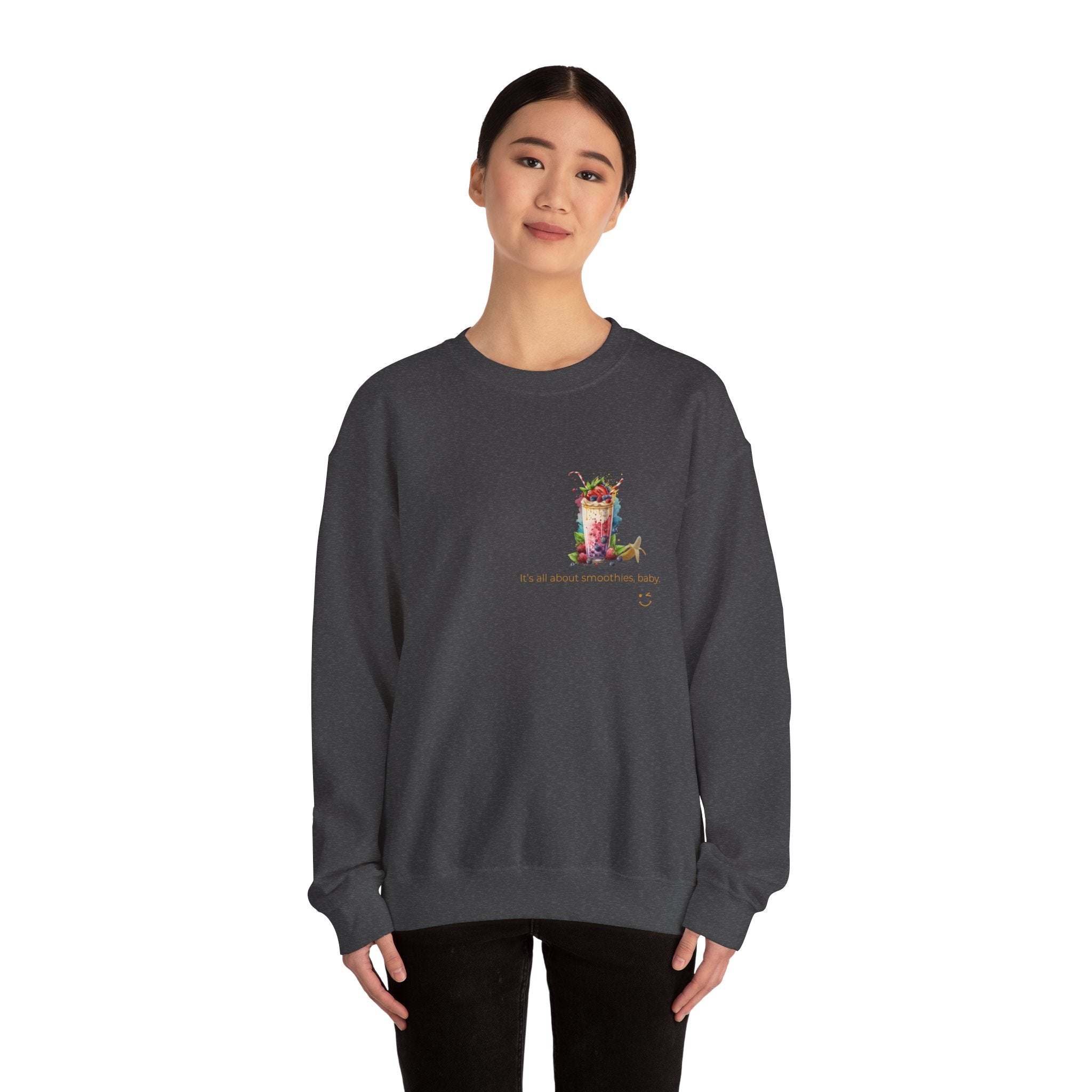 Banana Smoothie Graphic Sweatshirt with DTG Print Soft Cotton Crewneck