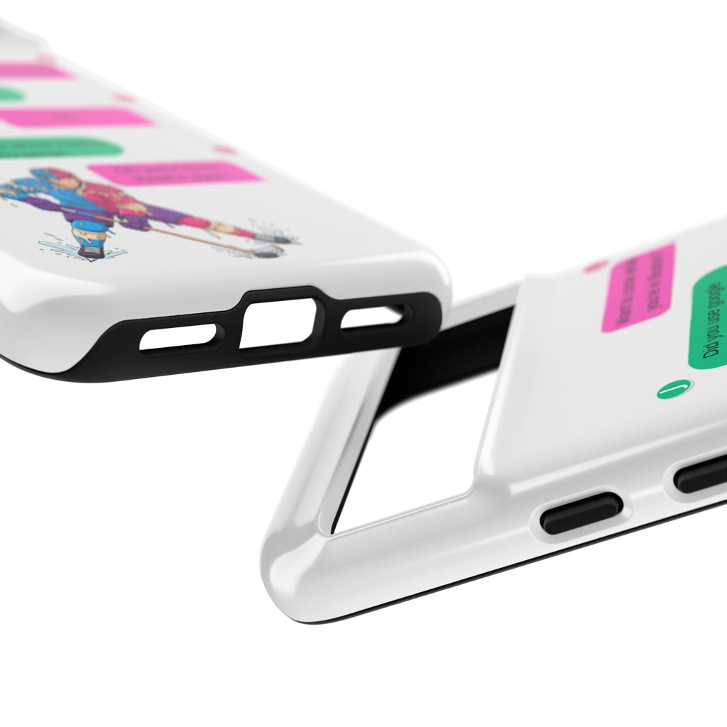 Heated Rivalry Inspired Hockey Text Message iPhone Case Tough Protective Romance Design