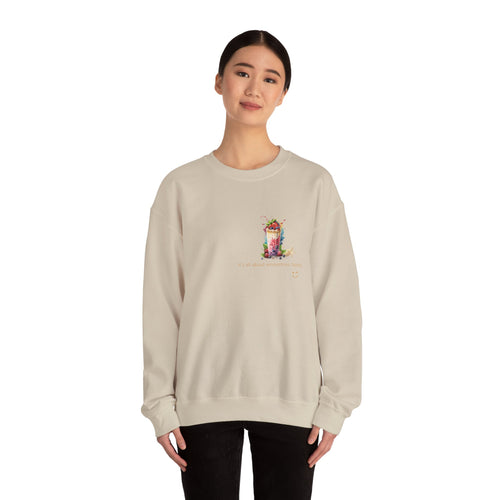 Banana Smoothie Graphic Sweatshirt with DTG Print Soft Cotton Crewneck