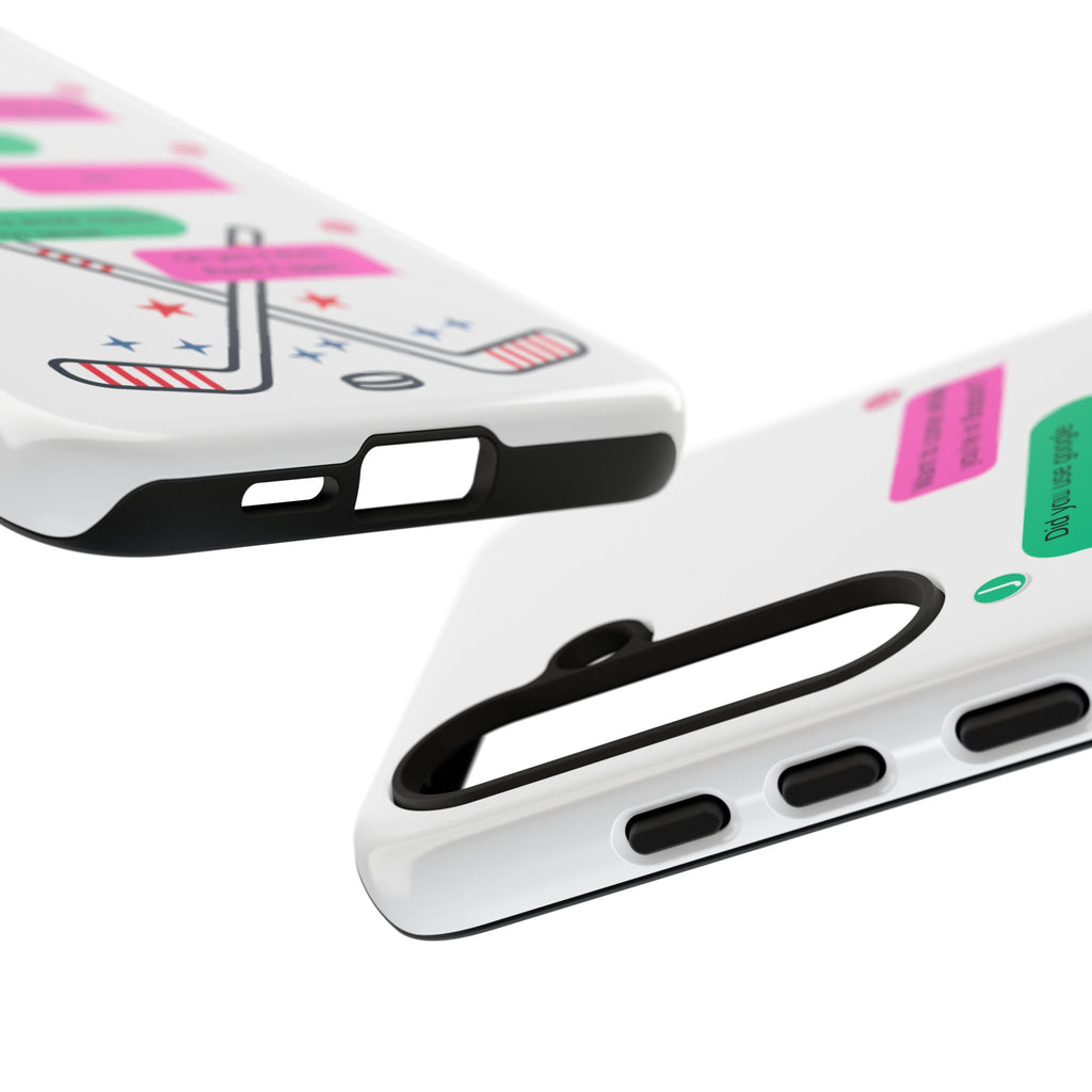 Heated Rivalry Inspired Hockey Text Message iPhone Case Tough Protective Romance Design