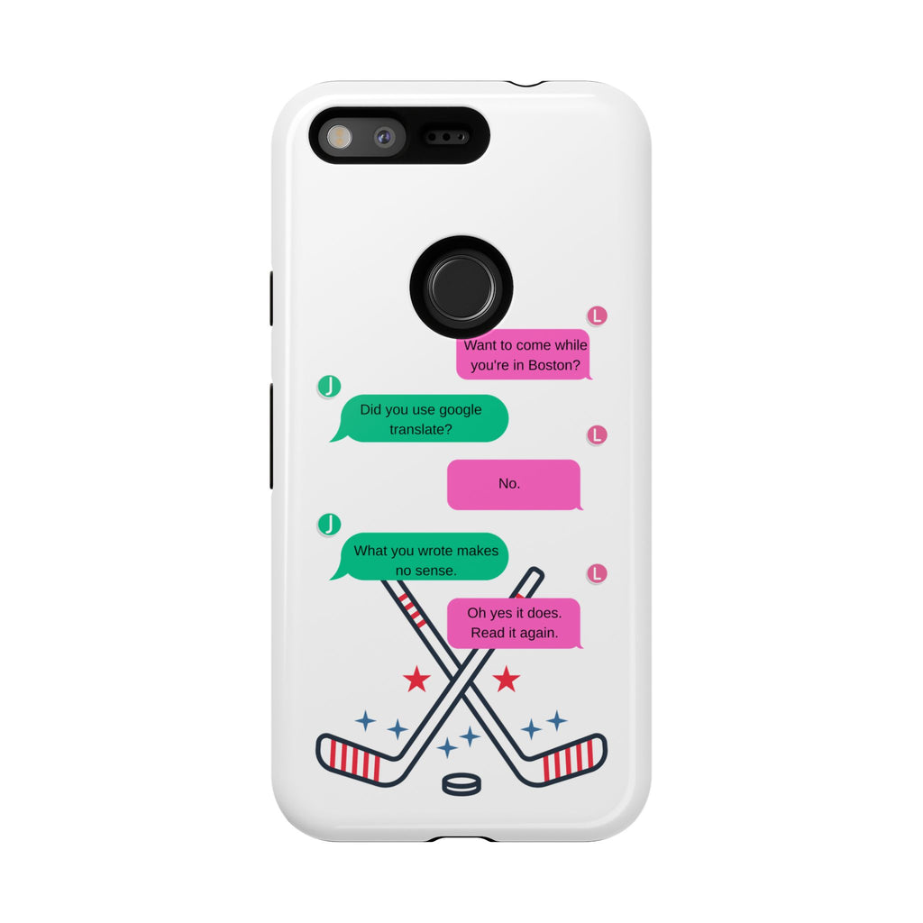 Heated Rivalry Inspired Hockey Text Message iPhone Case Tough Protective Romance Design