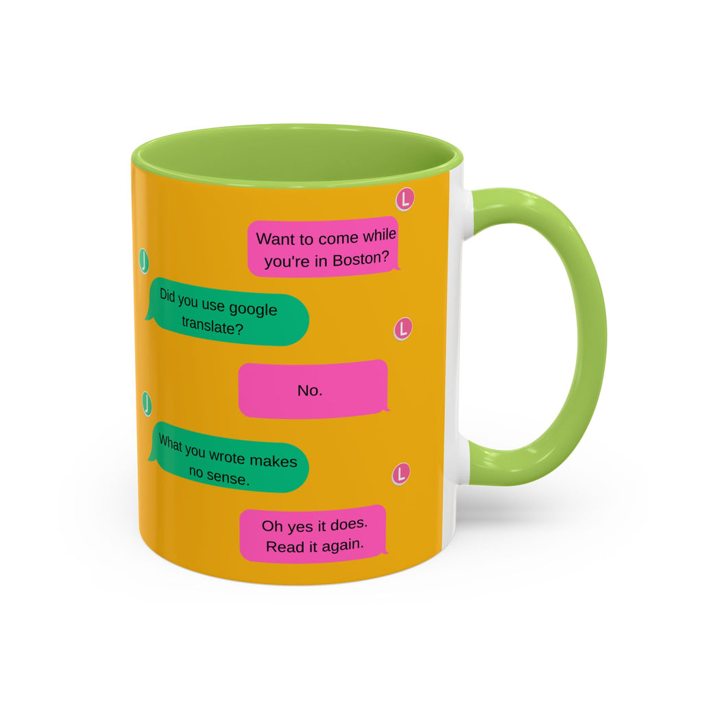 TV Show Inspired Text Message Mug Fandom Coffee Mug Accent Ceramic Cup Gift for Him Gift for Her Funny Dialogue Mug
