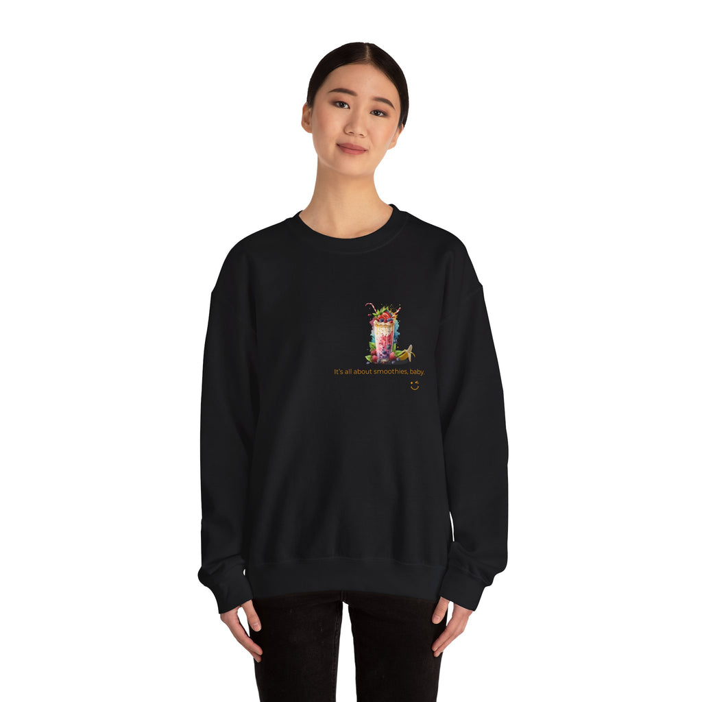 Banana Smoothie Graphic Sweatshirt with DTG Print Soft Cotton Crewneck