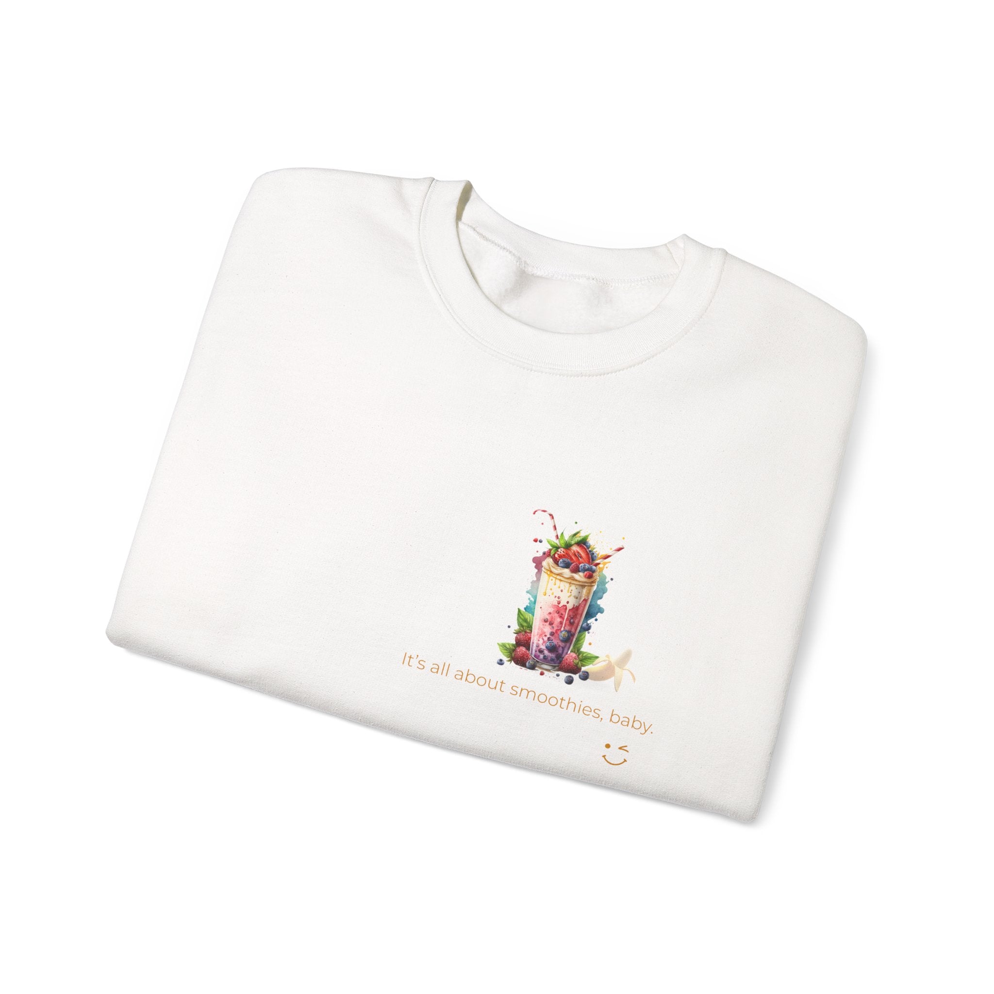 Banana Smoothie Graphic Sweatshirt with DTG Print Soft Cotton Crewneck