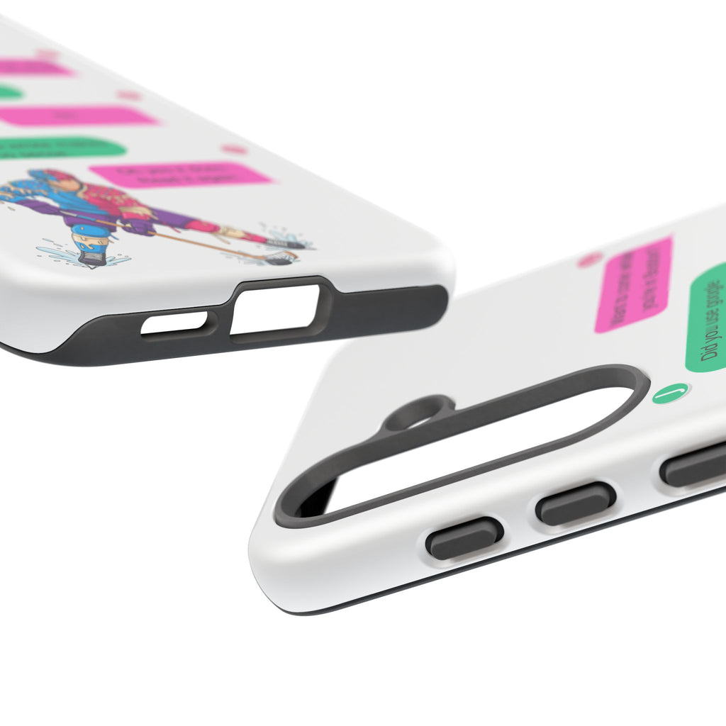 Heated Rivalry Inspired Hockey Text Message iPhone Case Tough Protective Romance Design