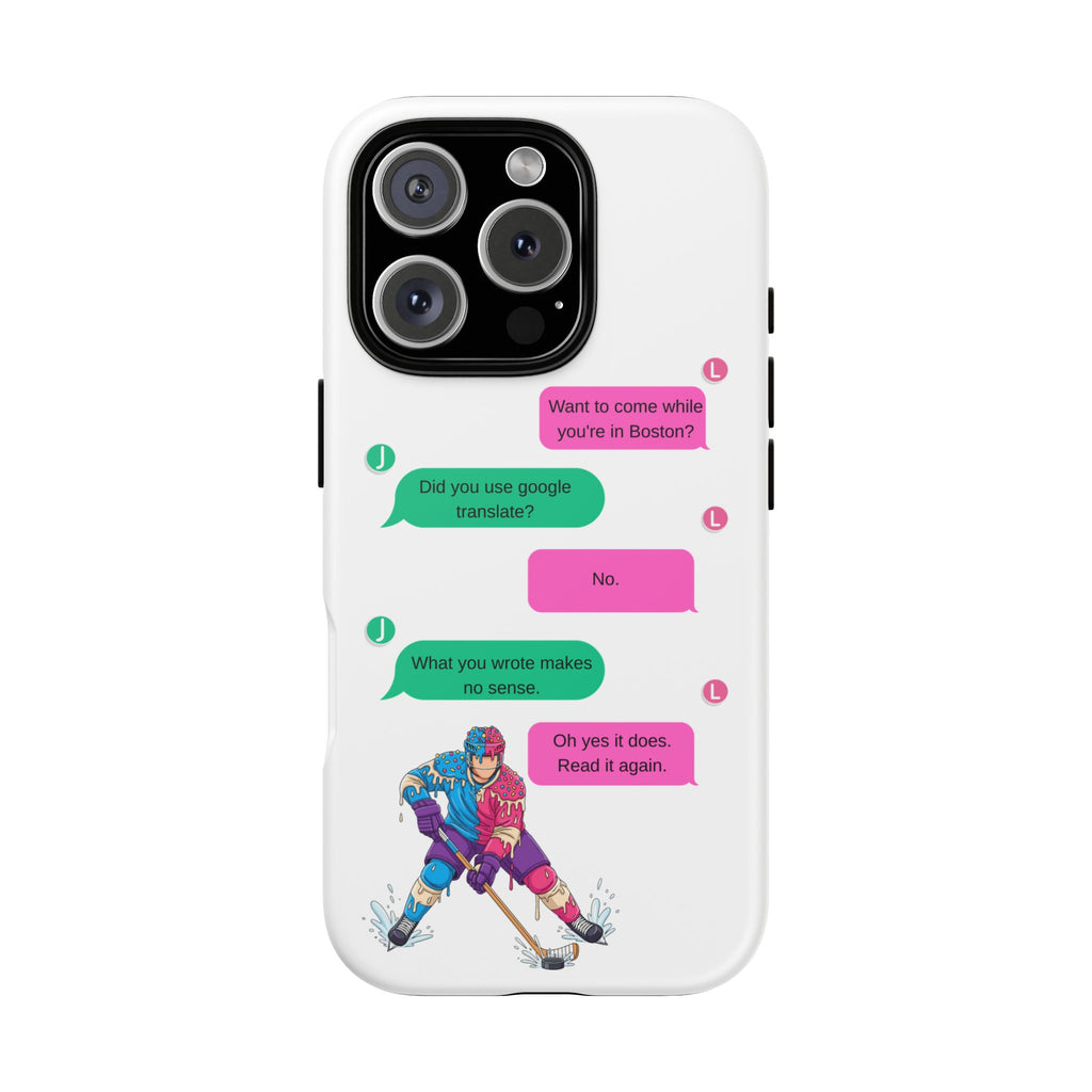 iPhone-Hülle mit romantischem Design, inspiriert von hitziger Rivalität im Eishockey – Robustes Schutzdesign