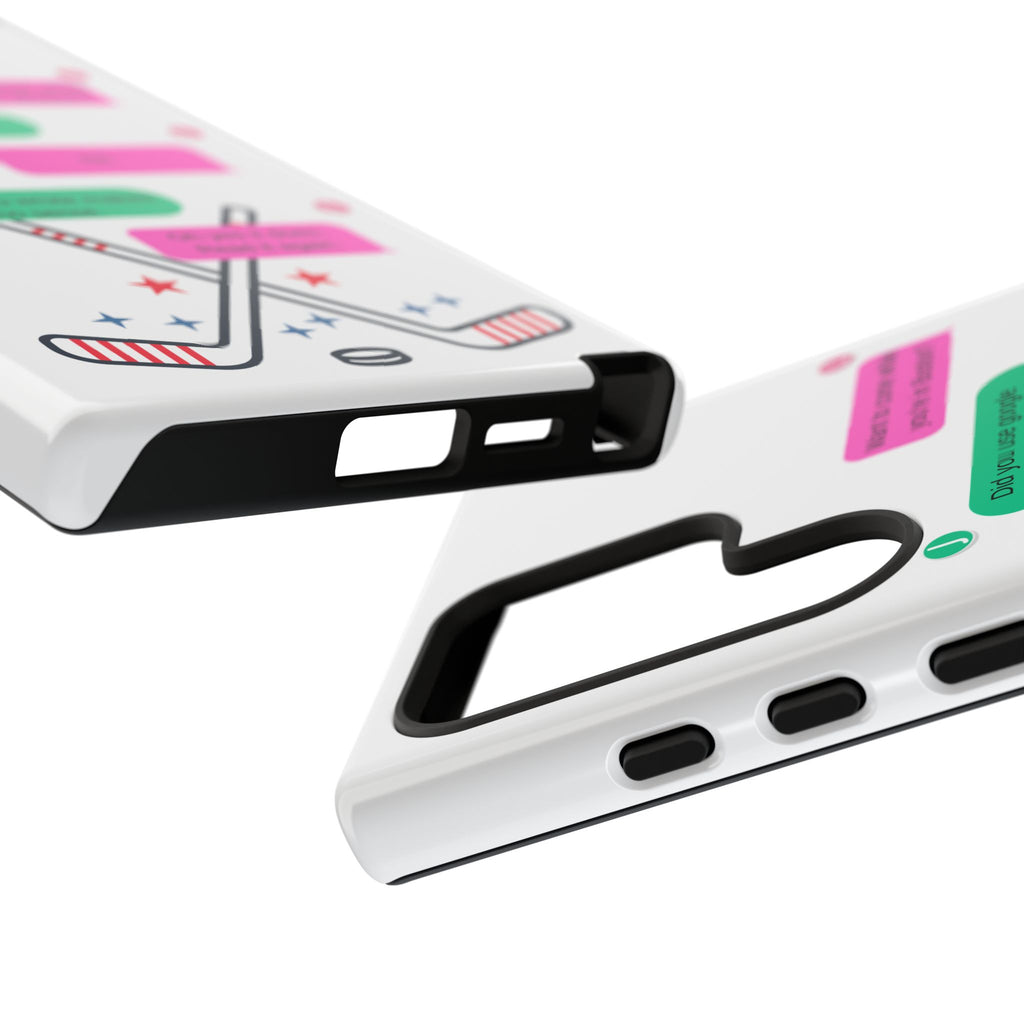 Heated Rivalry Inspired Hockey Text Message iPhone Case Tough Protective Romance Design