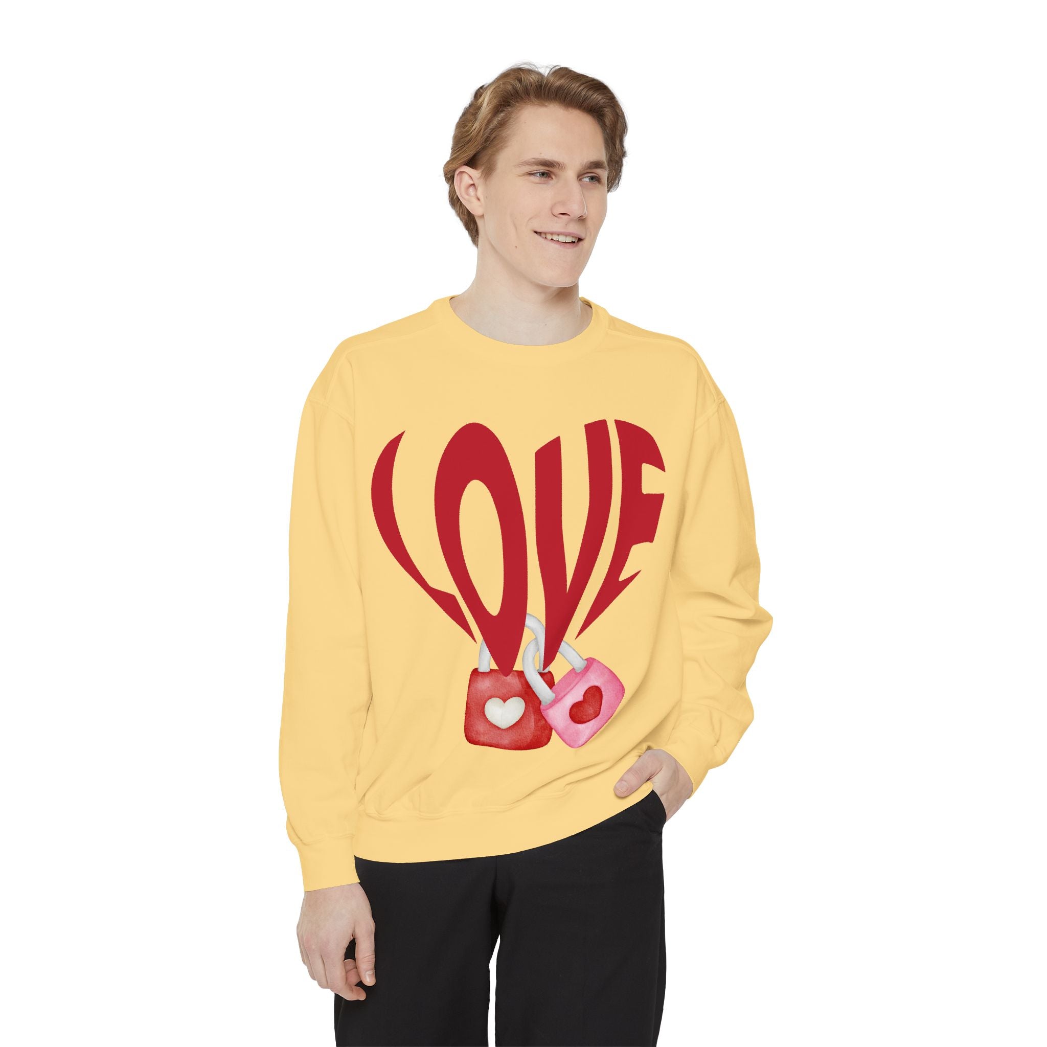 Heart Lollipops LOVE Sweatshirt Valentine s Day Graphic Candy Heart Design Romantic Gift