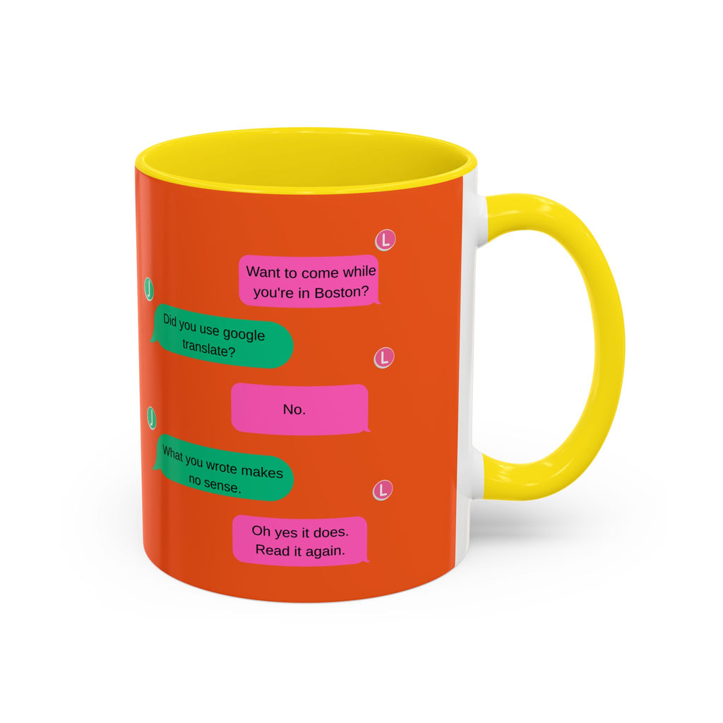 TV Show Inspired Text Message Mug Fandom Coffee Mug Accent Ceramic Cup Gift for Him Gift for Her Funny Dialogue Mug