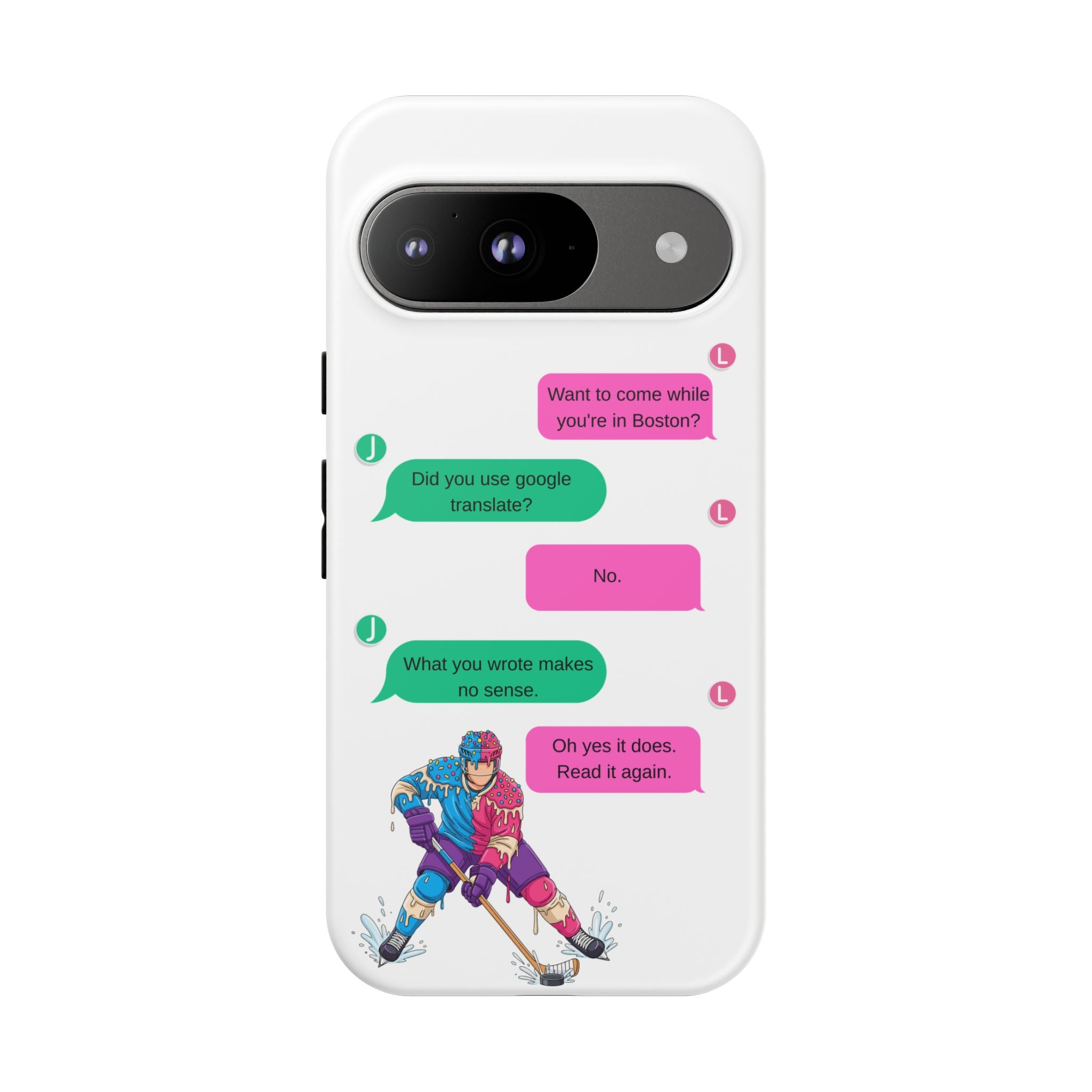 Heated Rivalry Inspired Hockey Text Message iPhone Case Tough Protective Romance Design