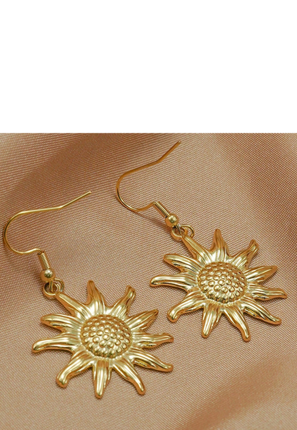 18K Gold Plated Sun Mirror Jewelry Set