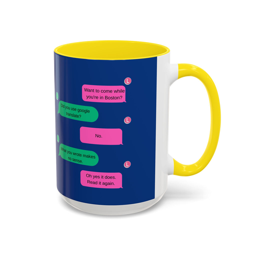 TV Show Inspired Text Message Mug Fandom Coffee Mug Accent Ceramic Cup Gift for Him Gift for Her Funny Dialogue Mug