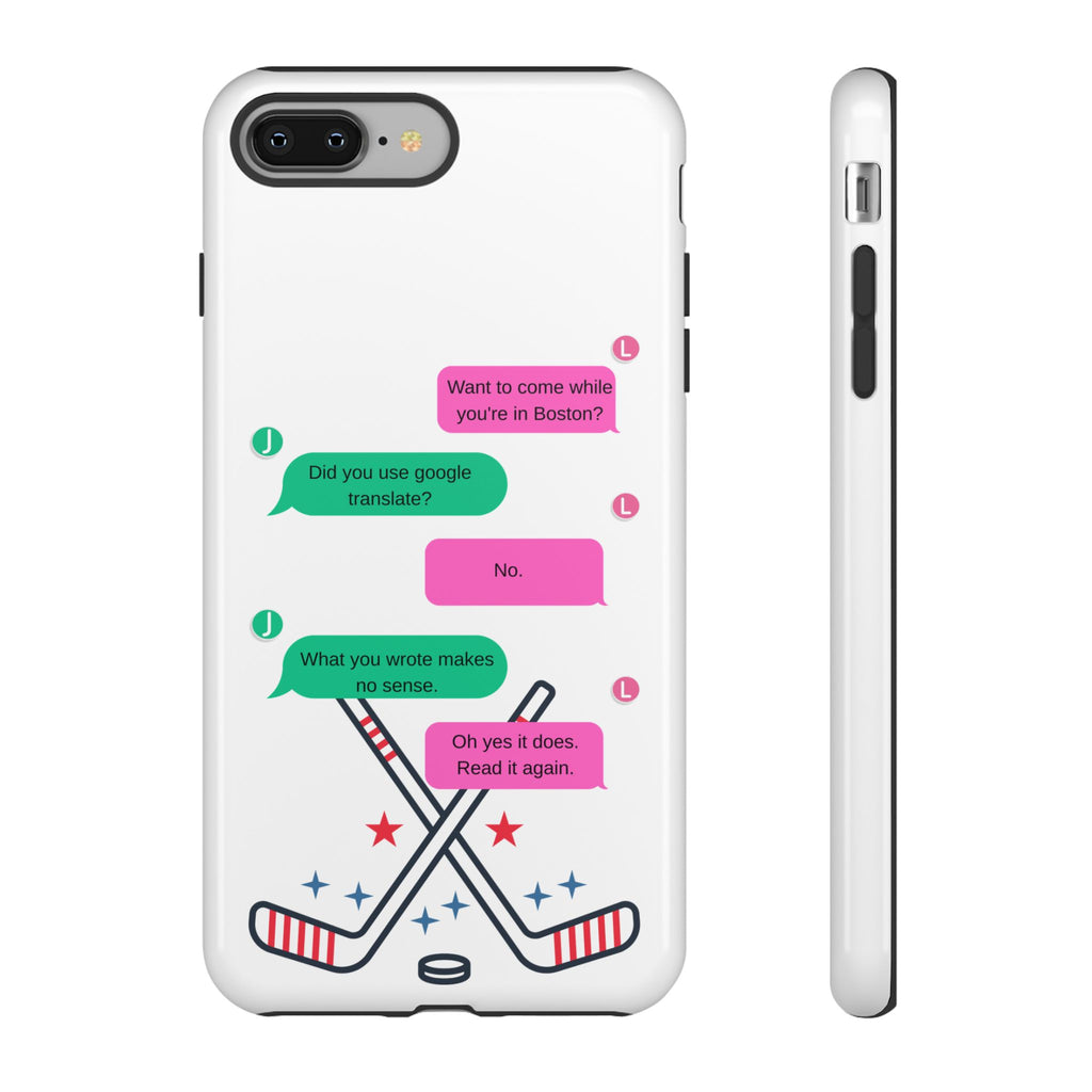 iPhone-Hülle mit romantischem Design, inspiriert von hitziger Rivalität im Eishockey – Robustes Schutzdesign
