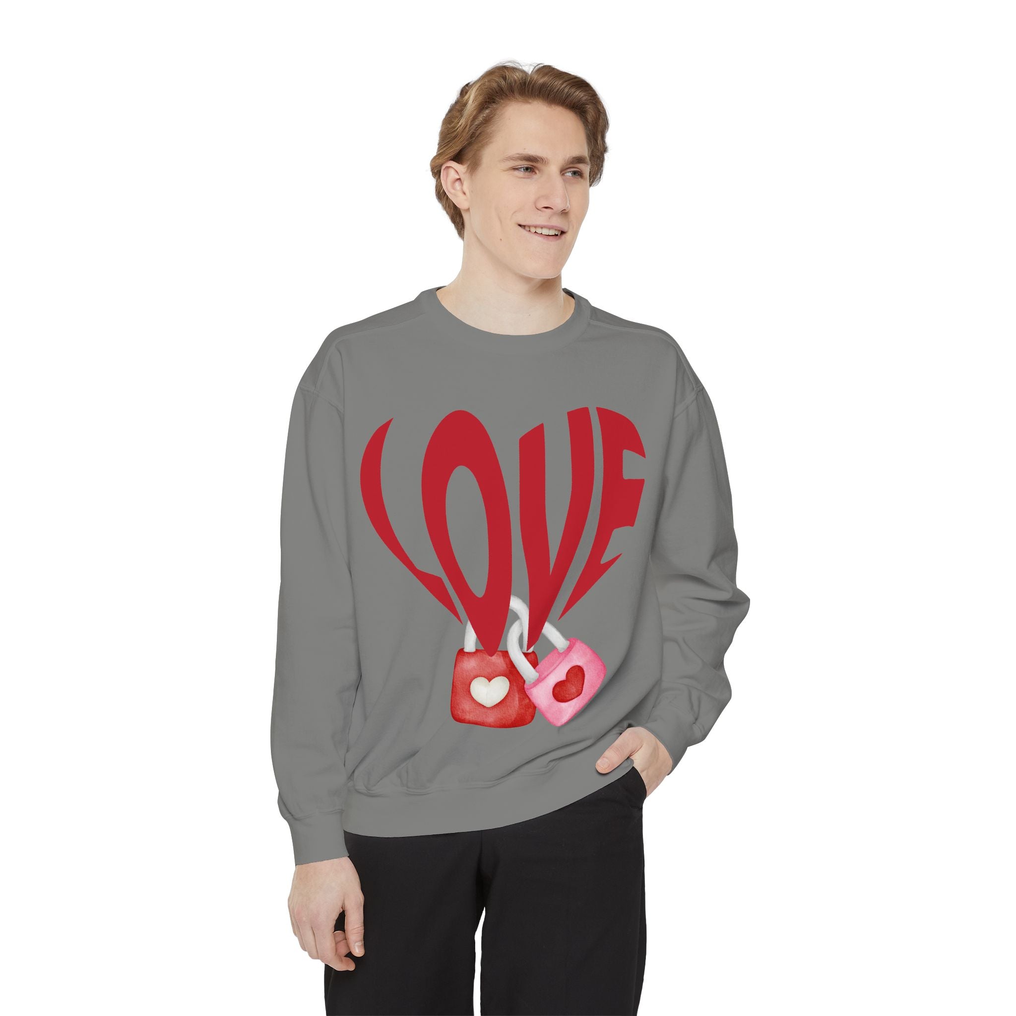 Heart Lollipops LOVE Sweatshirt Valentine s Day Graphic Candy Heart Design Romantic Gift