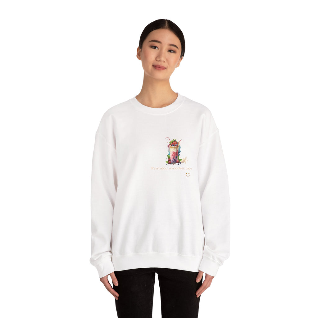 Banana Smoothie Graphic Sweatshirt with DTG Print Soft Cotton Crewneck