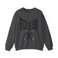 Stick Season hockey crewneck sweatshirt | crossed hockey sticks graphic