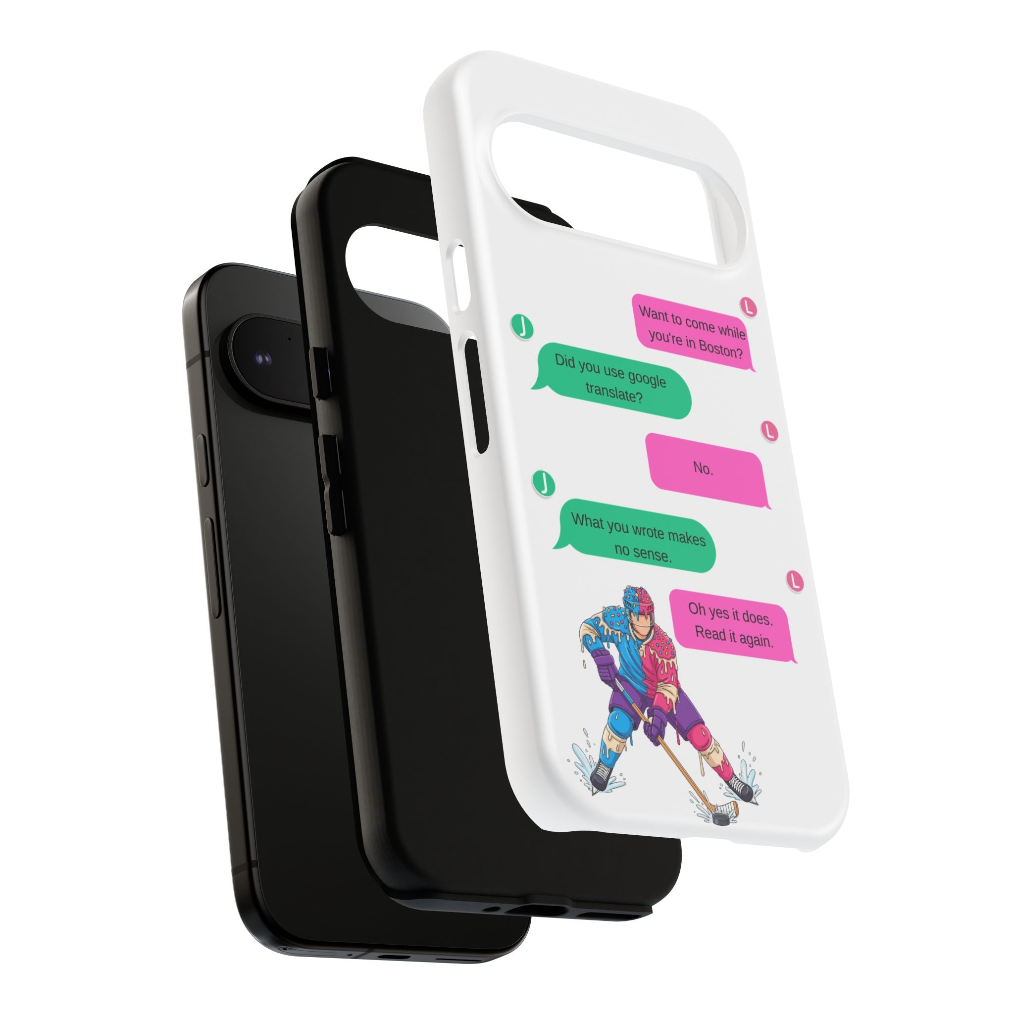 Heated Rivalry Inspired Hockey Text Message iPhone Case Tough Protective Romance Design