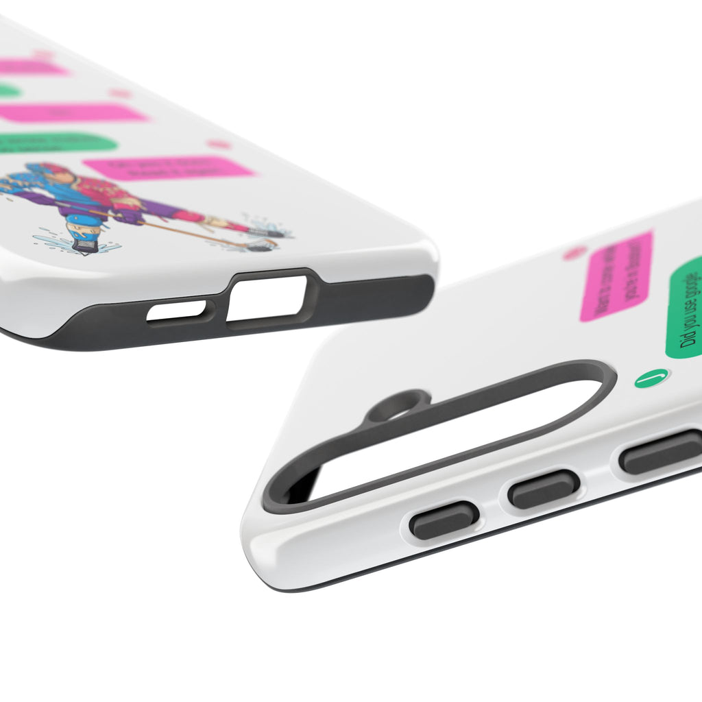 Heated Rivalry Inspired Hockey Text Message iPhone Case Tough Protective Romance Design