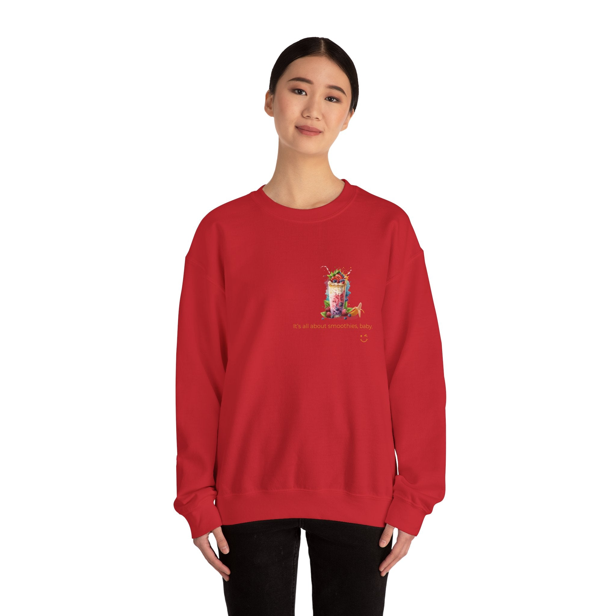 Banana Smoothie Graphic Sweatshirt with DTG Print Soft Cotton Crewneck