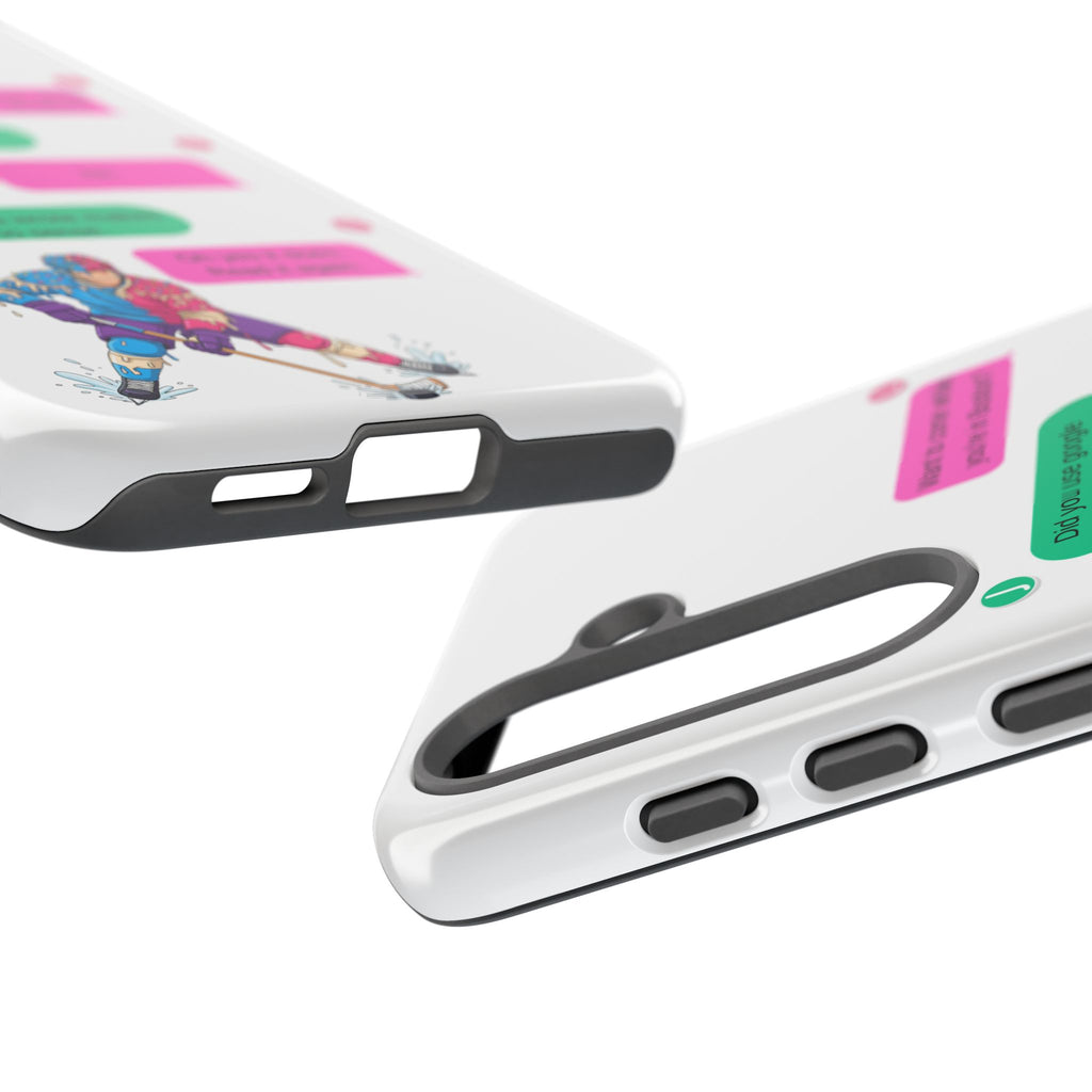 Heated Rivalry Inspired Hockey Text Message iPhone Case Tough Protective Romance Design