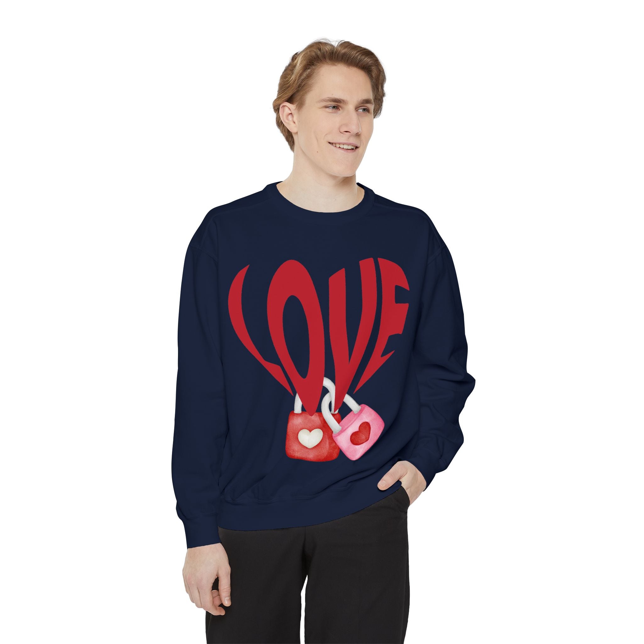 Heart Lollipops LOVE Sweatshirt Valentine s Day Graphic Candy Heart Design Romantic Gift