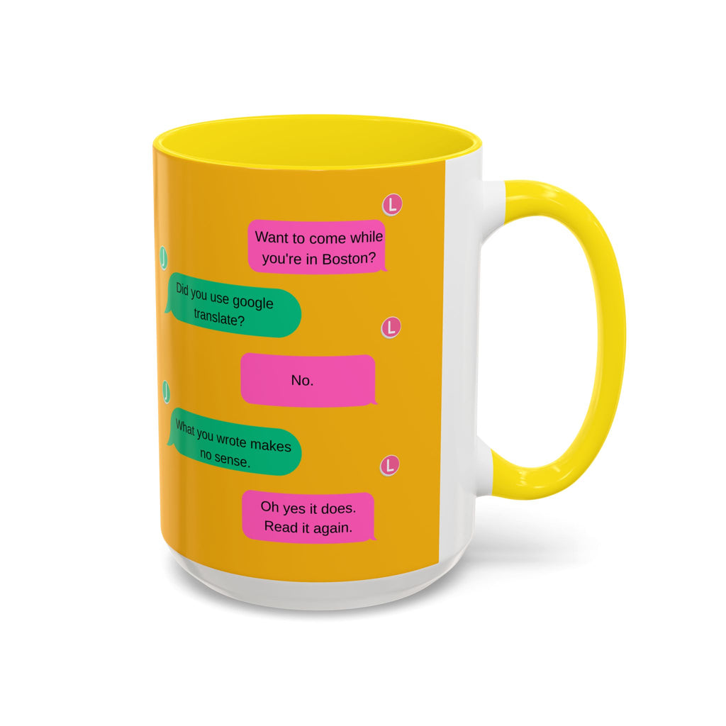 TV Show Inspired Text Message Mug Fandom Coffee Mug Accent Ceramic Cup Gift for Him Gift for Her Funny Dialogue Mug