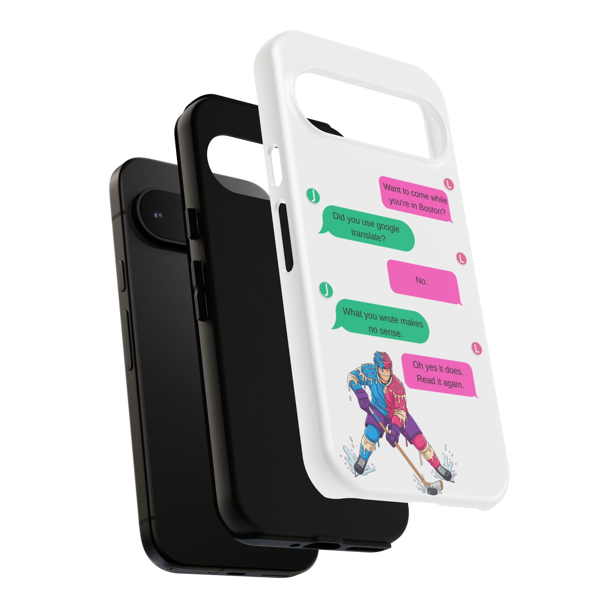 Heated Rivalry Inspired Hockey Text Message iPhone Case Tough Protective Romance Design