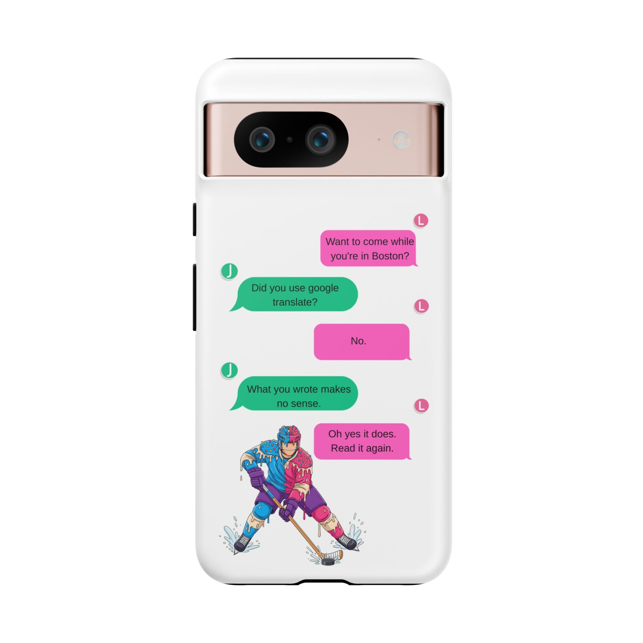 Heated Rivalry Inspired Hockey Text Message iPhone Case Tough Protective Romance Design