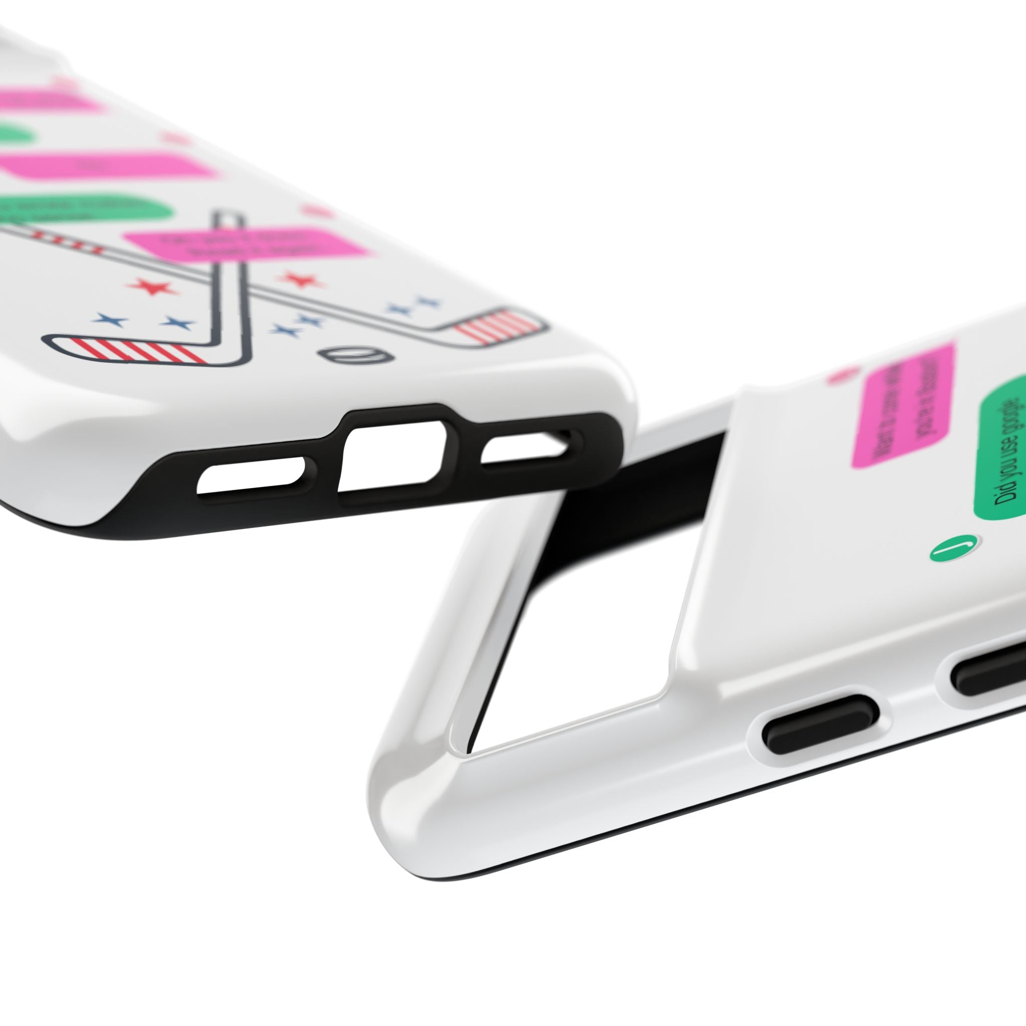 Heated Rivalry Inspired Hockey Text Message iPhone Case Tough Protective Romance Design