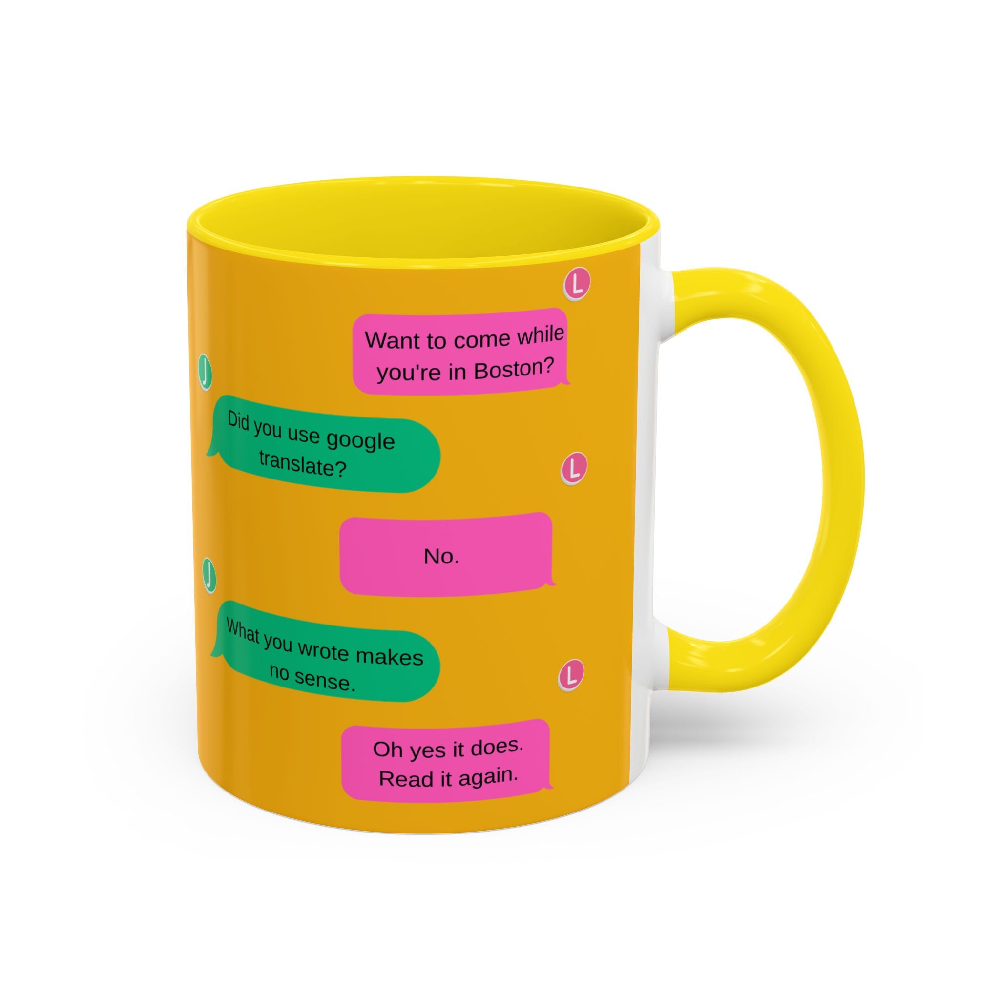 TV Show Inspired Text Message Mug Fandom Coffee Mug Accent Ceramic Cup Gift for Him Gift for Her Funny Dialogue Mug