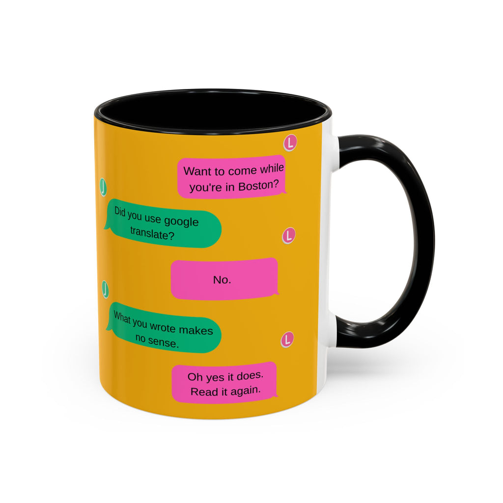 TV Show Inspired Text Message Mug Fandom Coffee Mug Accent Ceramic Cup Gift for Him Gift for Her Funny Dialogue Mug