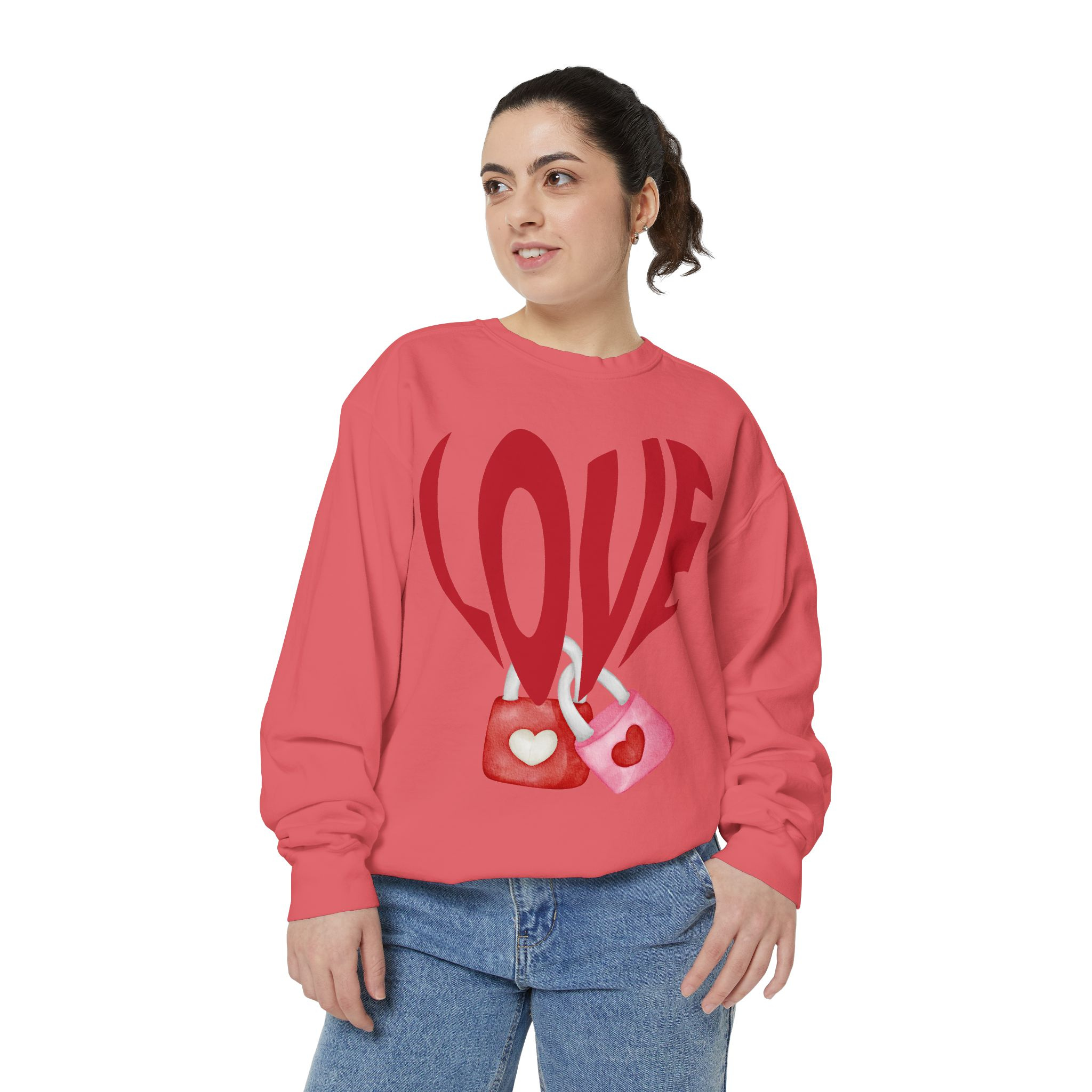 Heart Lollipops LOVE Sweatshirt Valentine s Day Graphic Candy Heart Design Romantic Gift