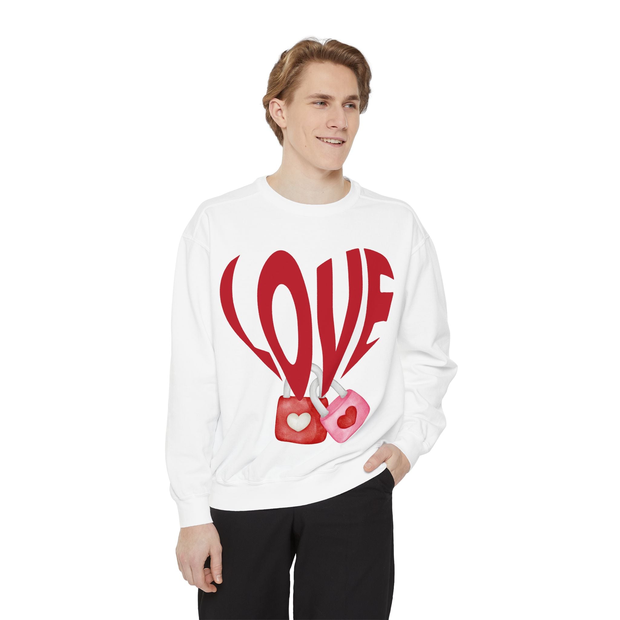 Heart Lollipops LOVE Sweatshirt Valentine s Day Graphic Candy Heart Design Romantic Gift