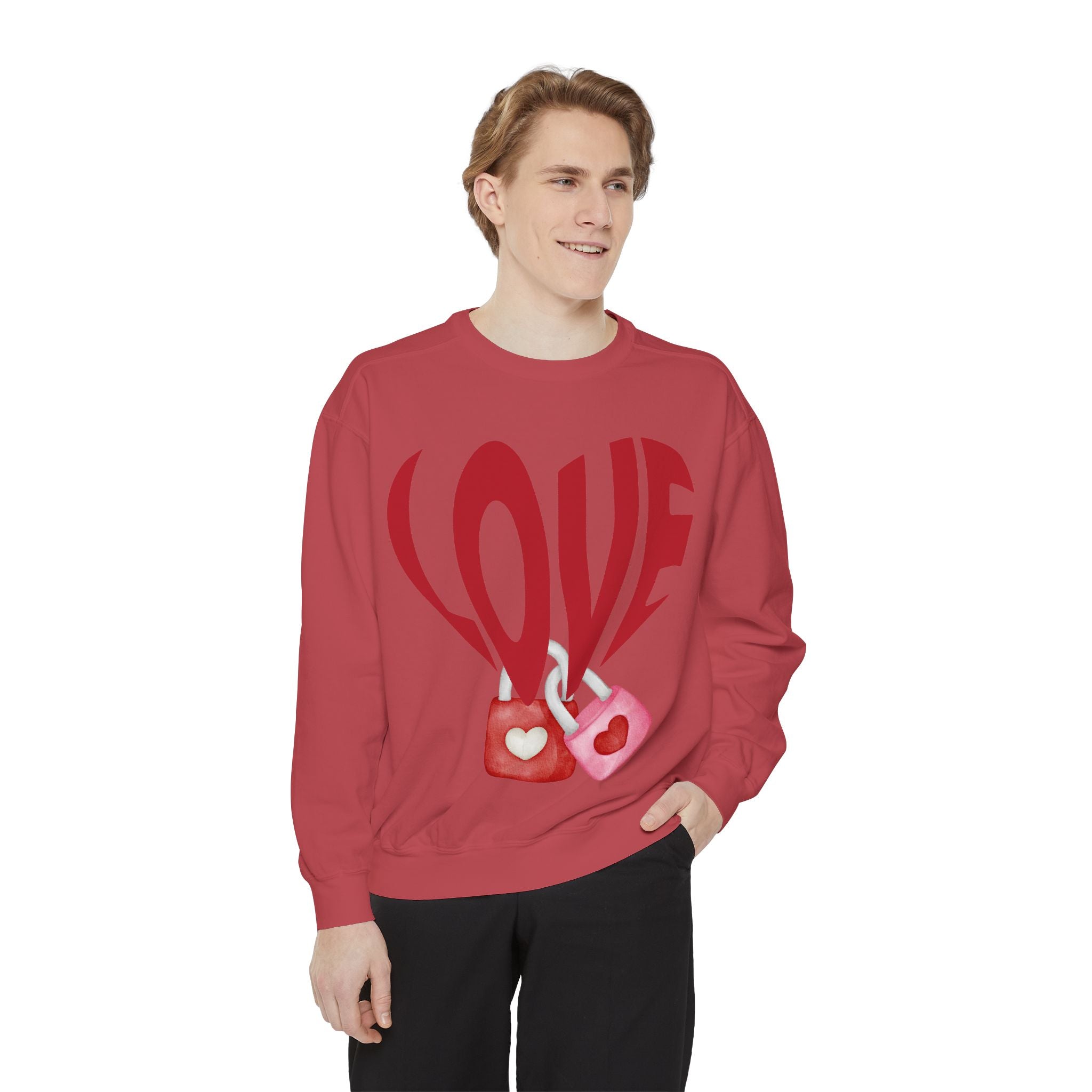 Heart Lollipops LOVE Sweatshirt Valentine s Day Graphic Candy Heart Design Romantic Gift